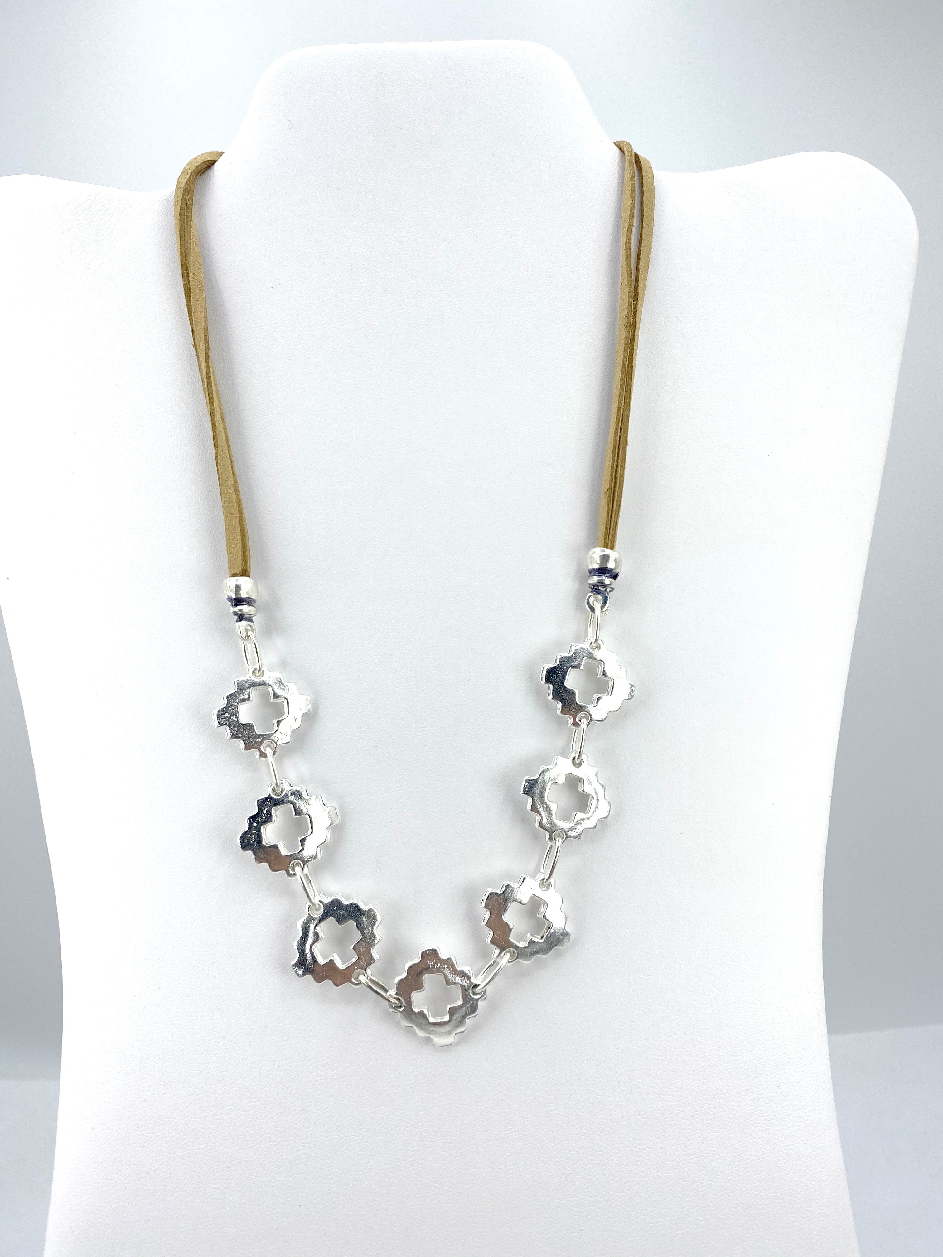 Vintage The Cross Necklace Handmade Jewelry with Genuine Leather Strap by Graciela's Collection