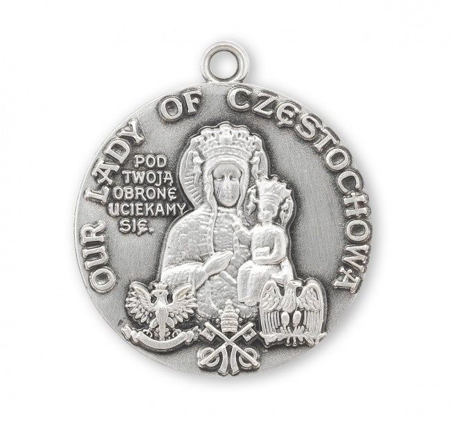 Our Lady of Czestochowa Round Sterling Silver Medal