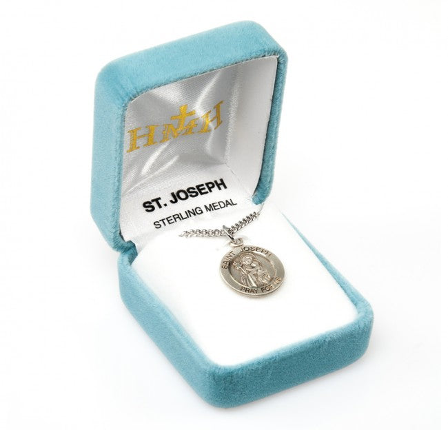 Saint Joseph Round Sterling Silver Medal