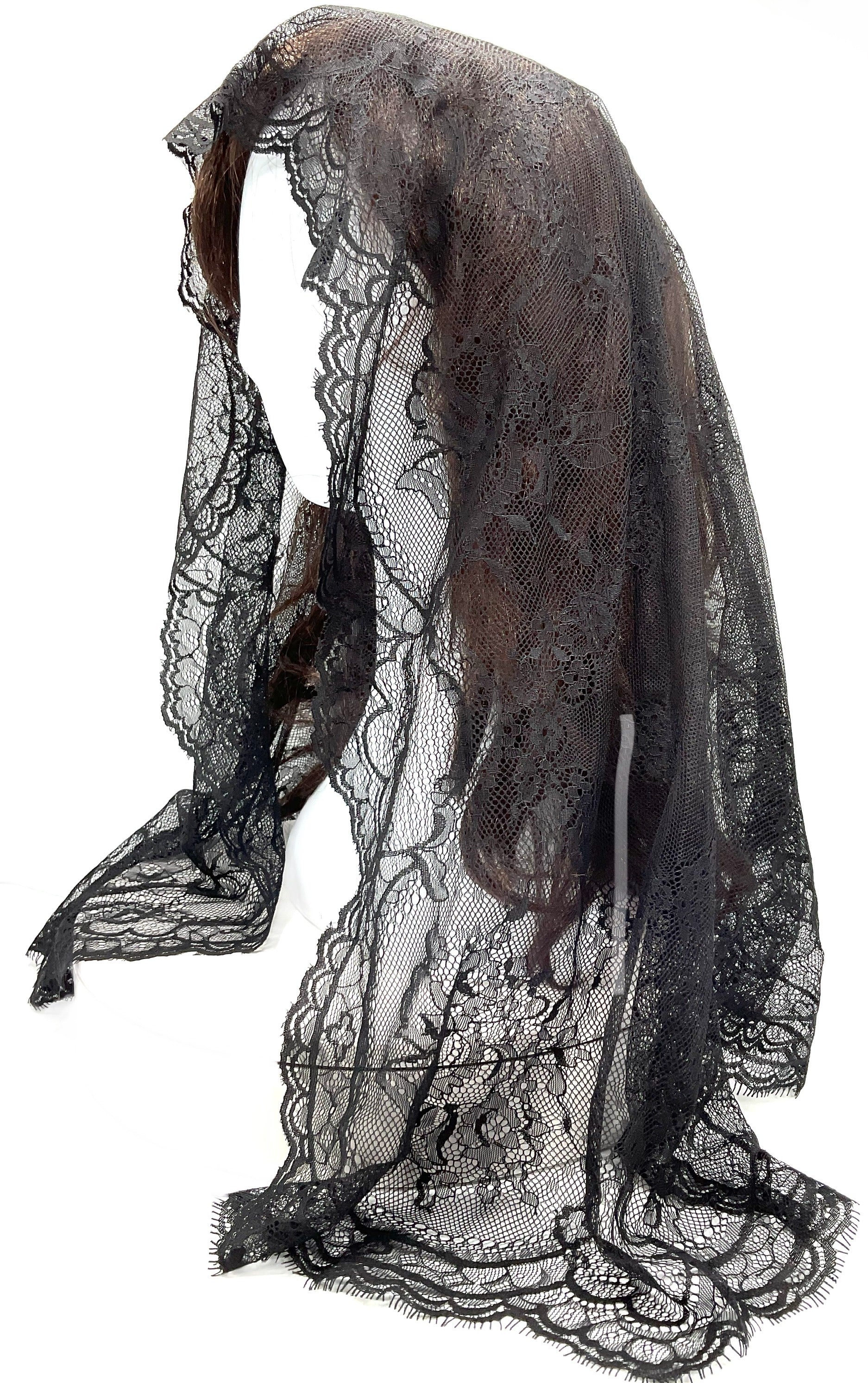 Spanish Church Veil 4' x 2' BLACK