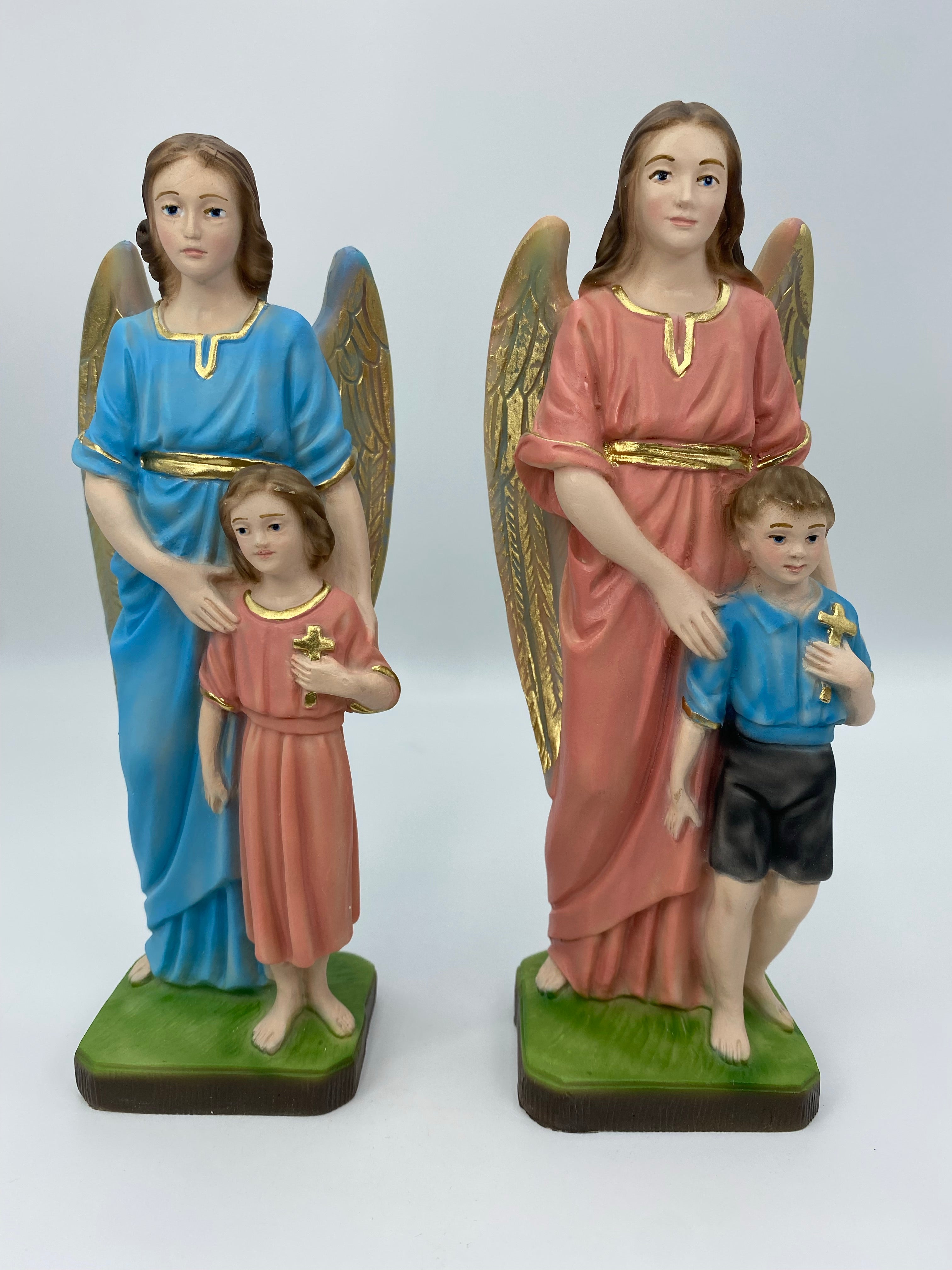 The Faith Gift Shop Guardian Angels statue - Hand Painted in Italy - Our Tuscany Collection - Estatua del Angel de La Guarda
