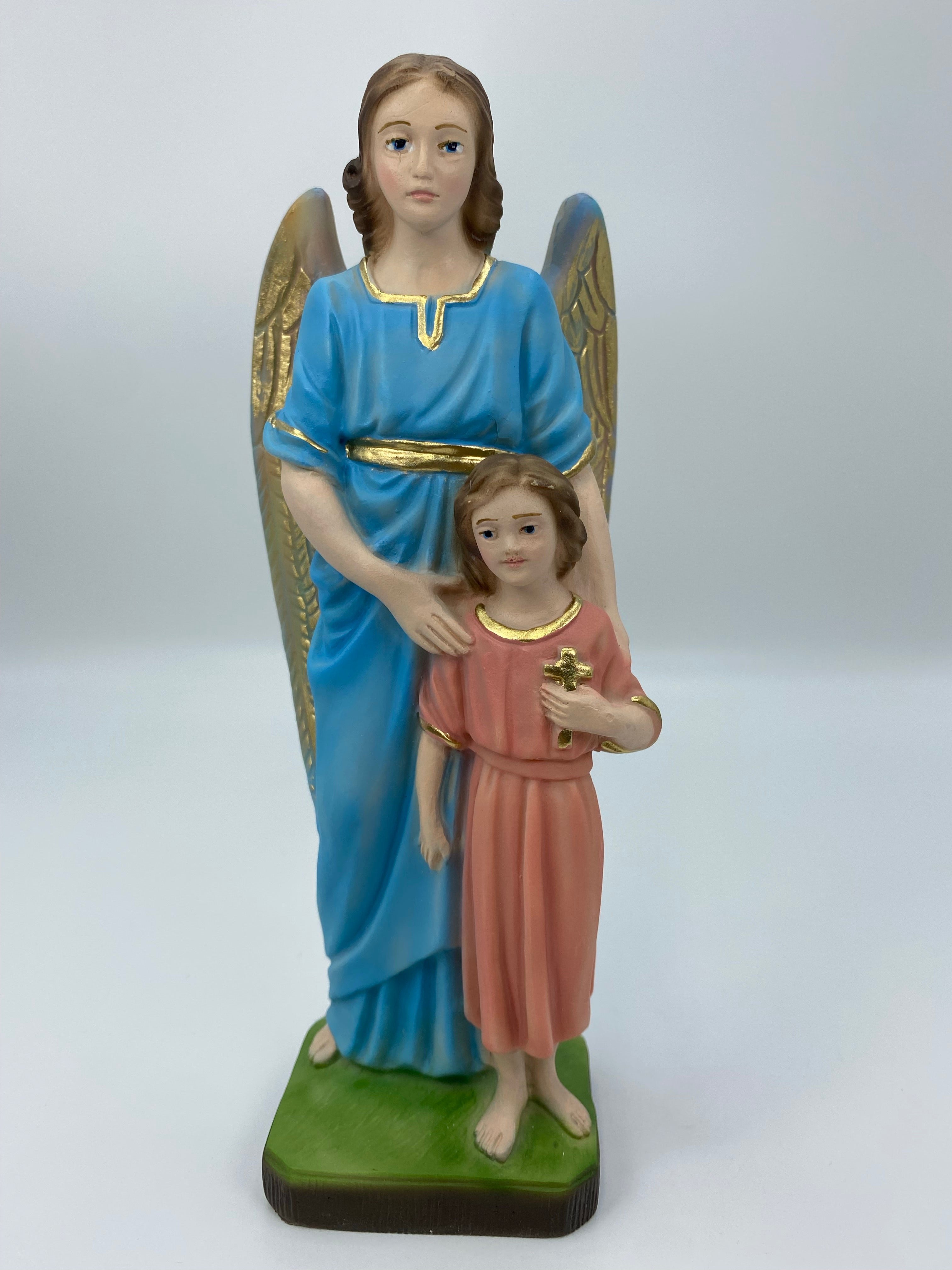 The Faith Gift Shop Guardian Angels statue - Hand Painted in Italy - Our Tuscany Collection - Estatua del Angel de La Guarda