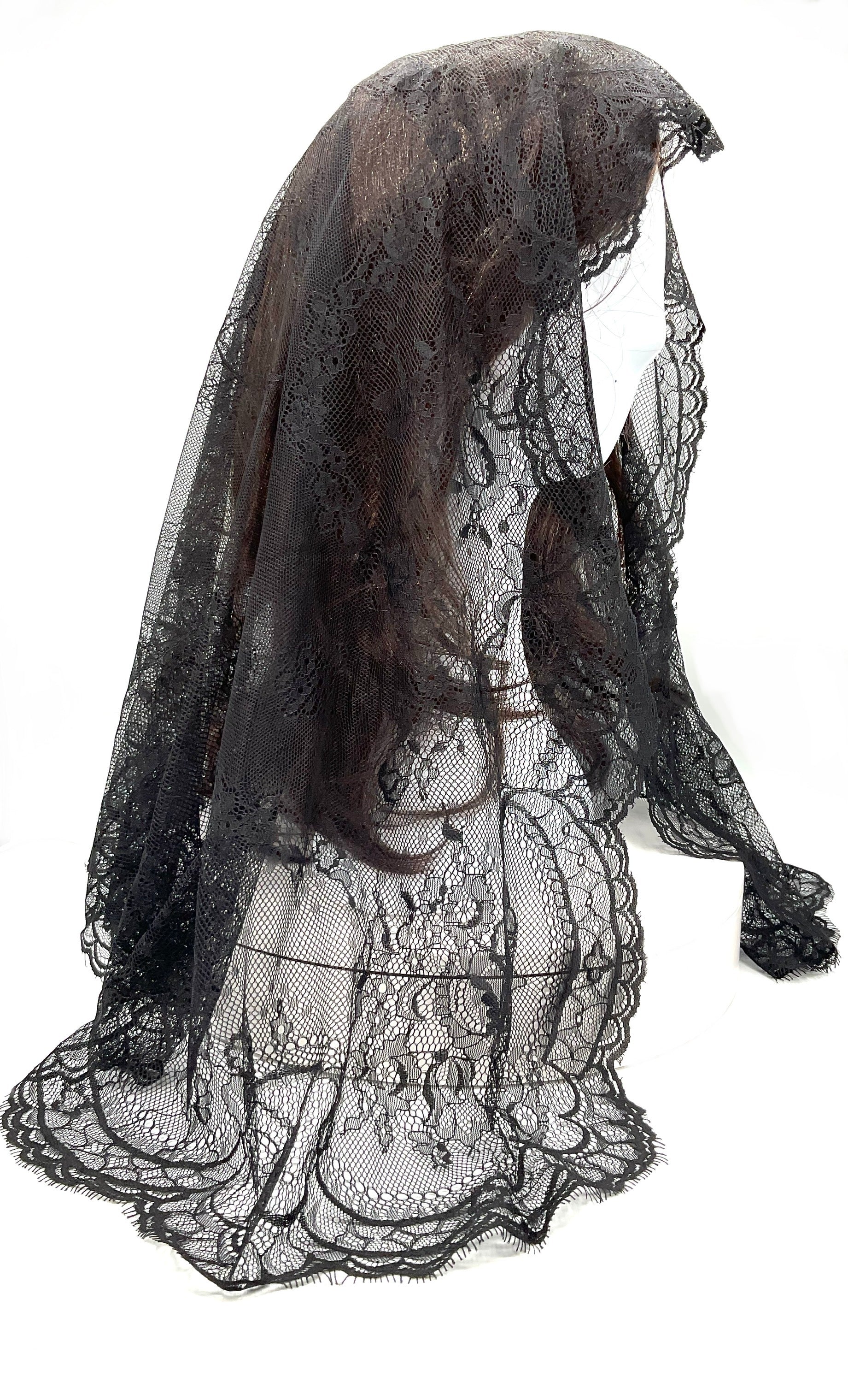 Spanish Church Veil 4' x 2' BLACK