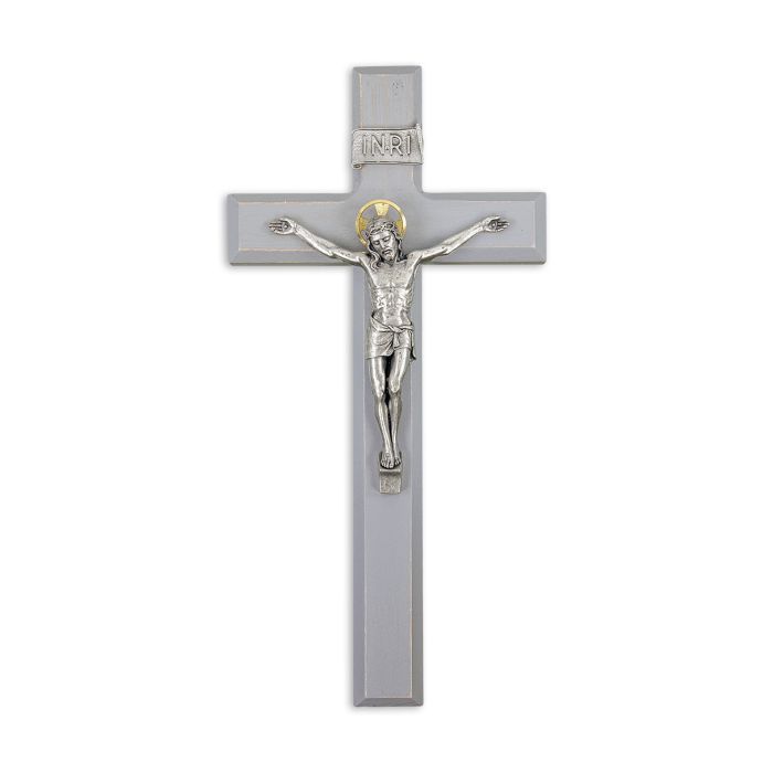 11" Grey Cross w/ Silver Corpus by Salerni