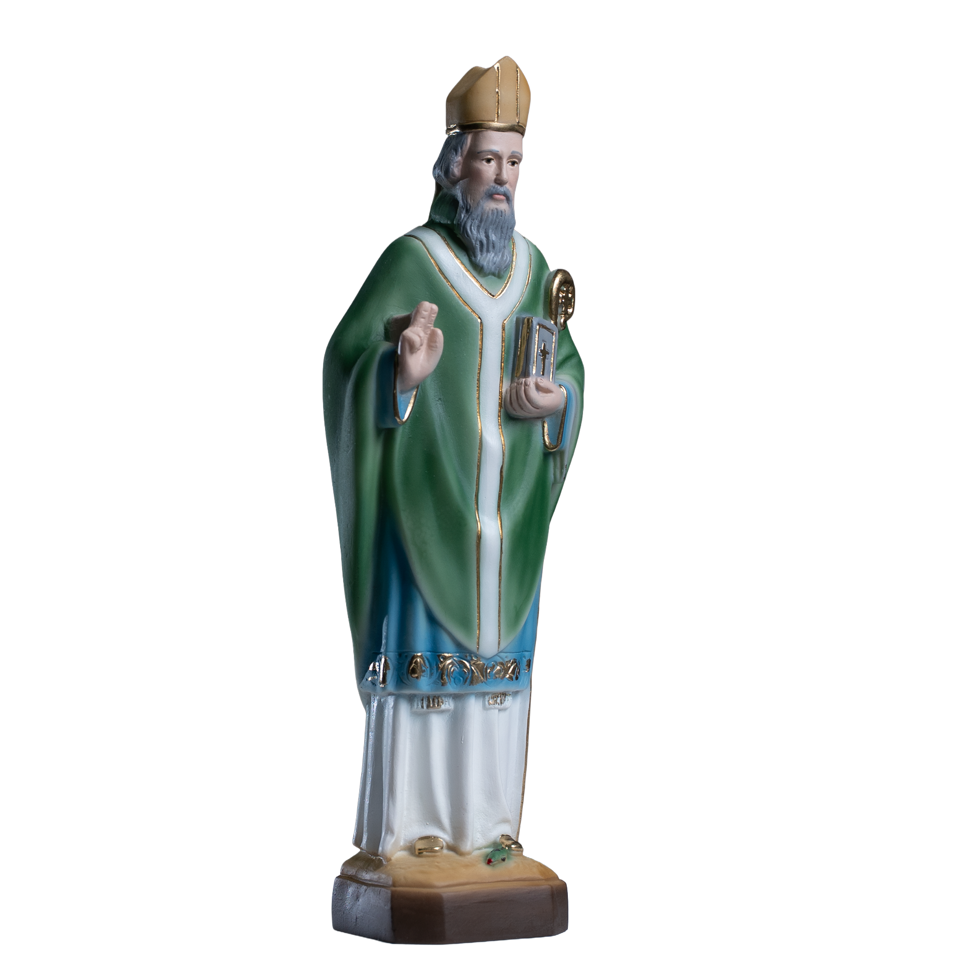 The Faith Gift  Shop Saint Patrick statue - Hand Painted in Italy - Our Tuscany Collection -Estatua de San Patricio
