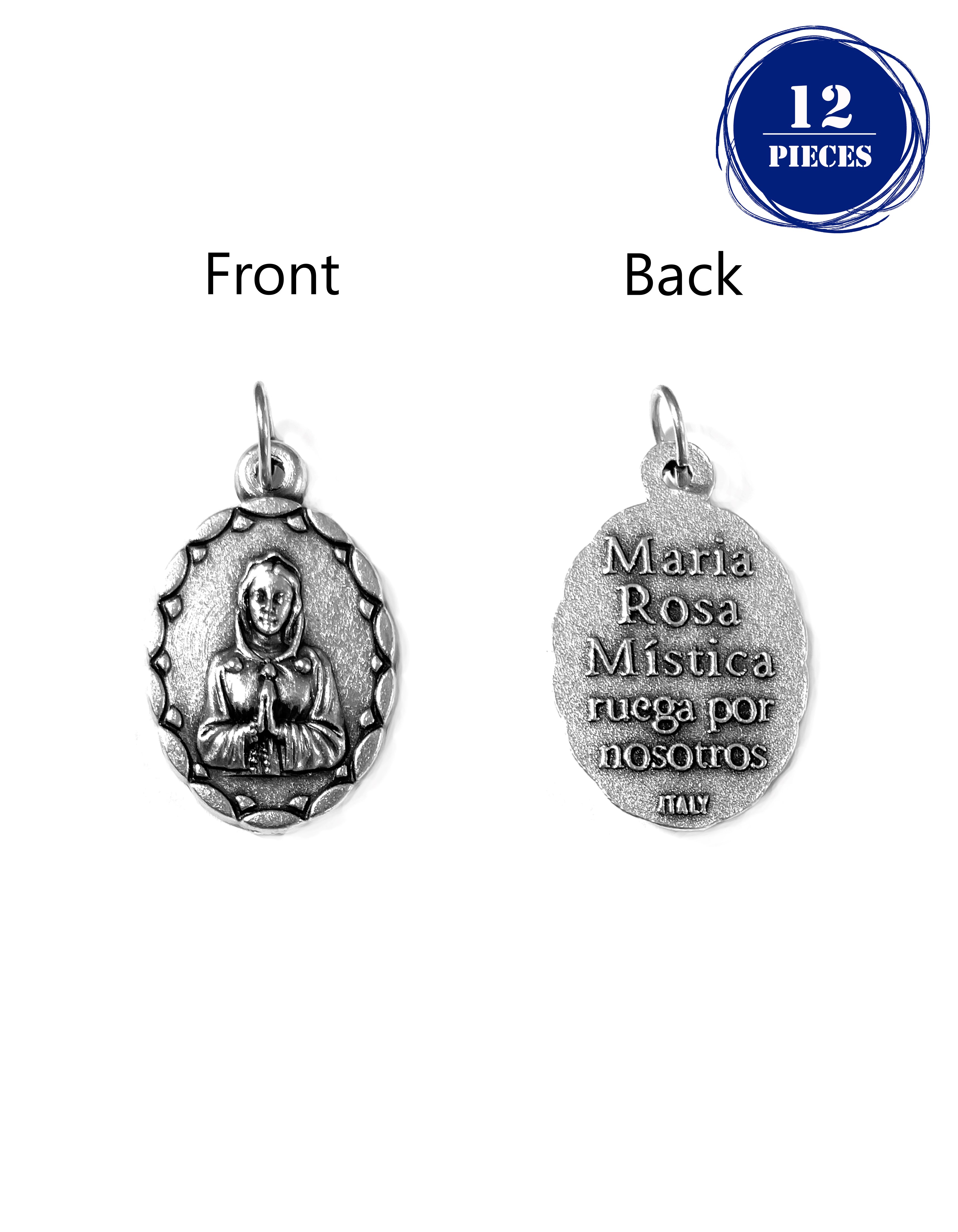 Pack of 12 Saints Medals in oxidized silver made in Italy 1.0" x 0.7"