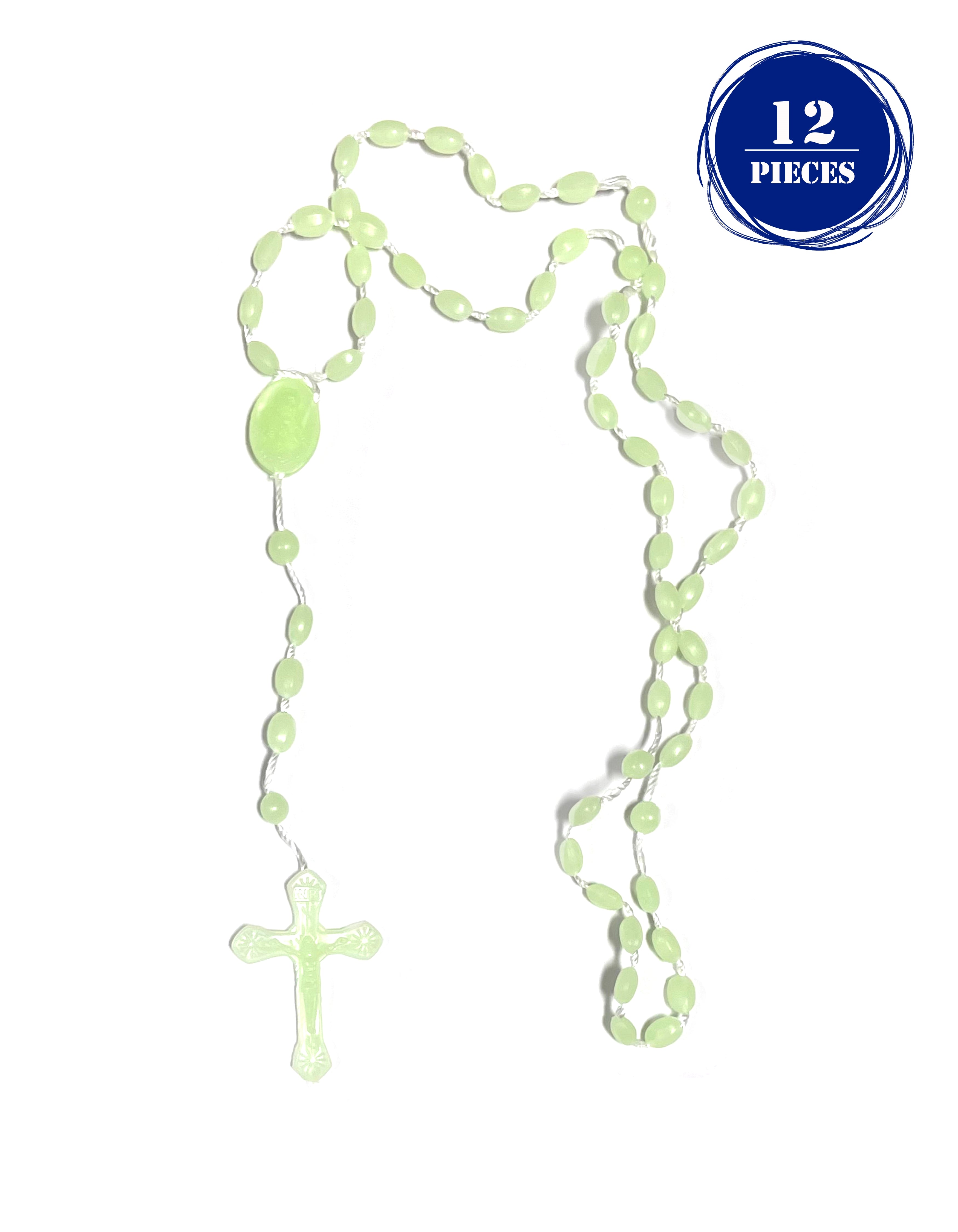 Plastic beads and cord rosary - 12 Pieces