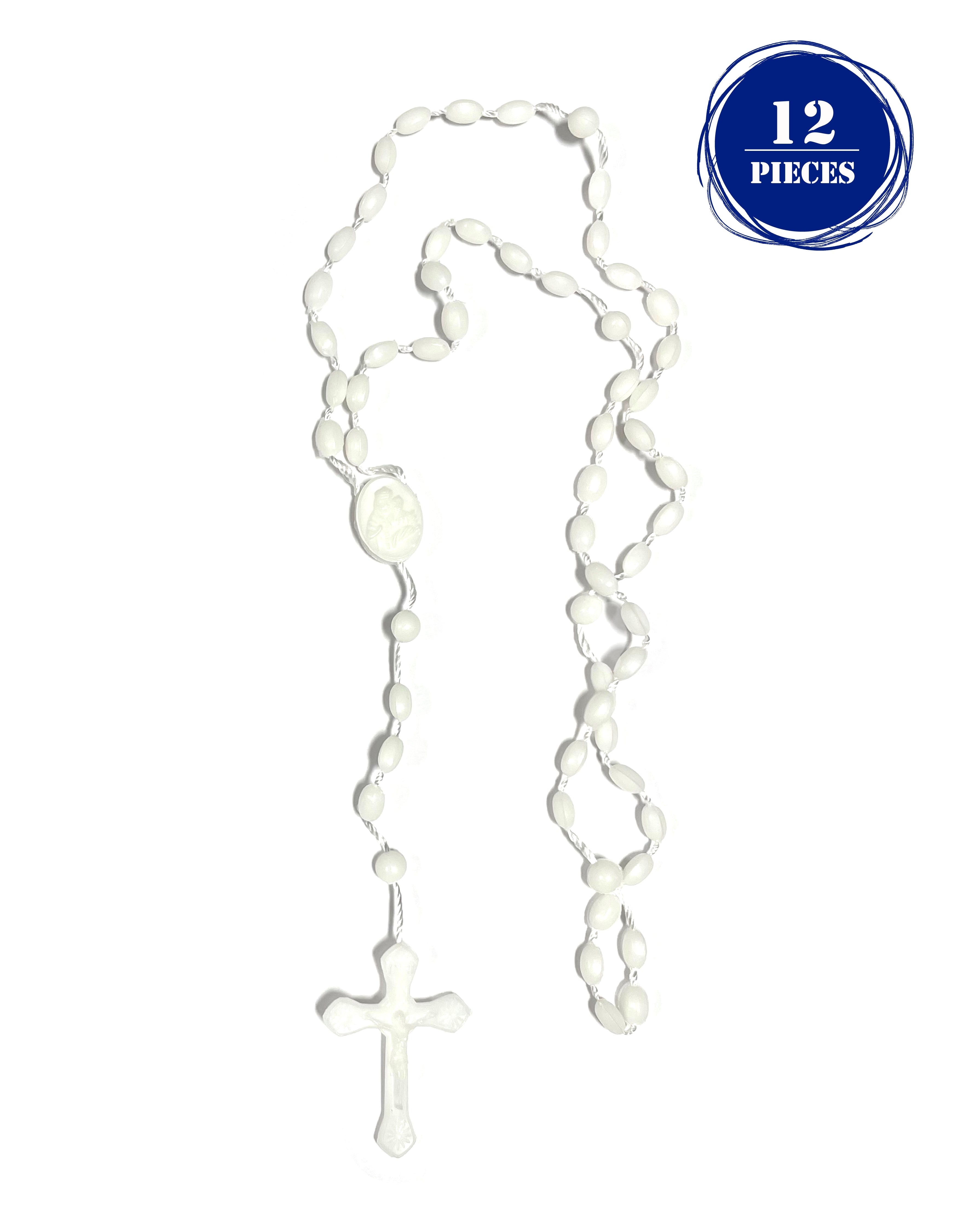 Plastic beads and cord rosary - 12 Pieces