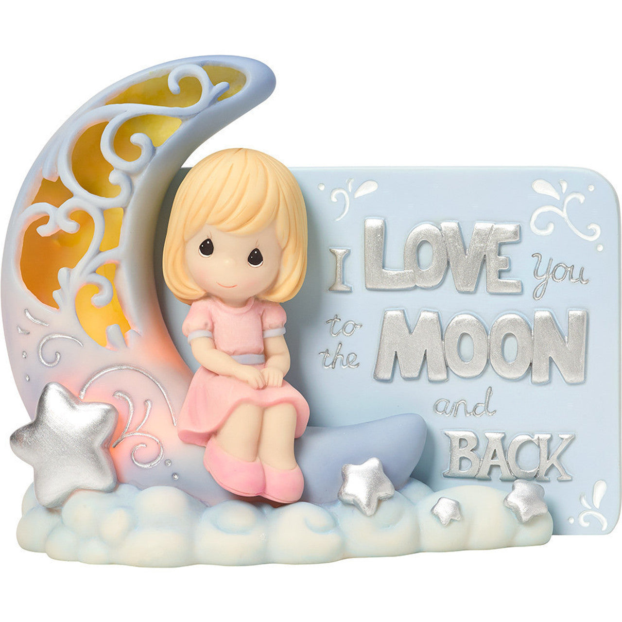 I Love You To The Moon And Back, Lighted Resin Figurine