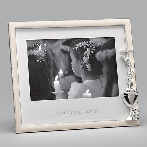6.75"H cross/wheat/chalice picture frame