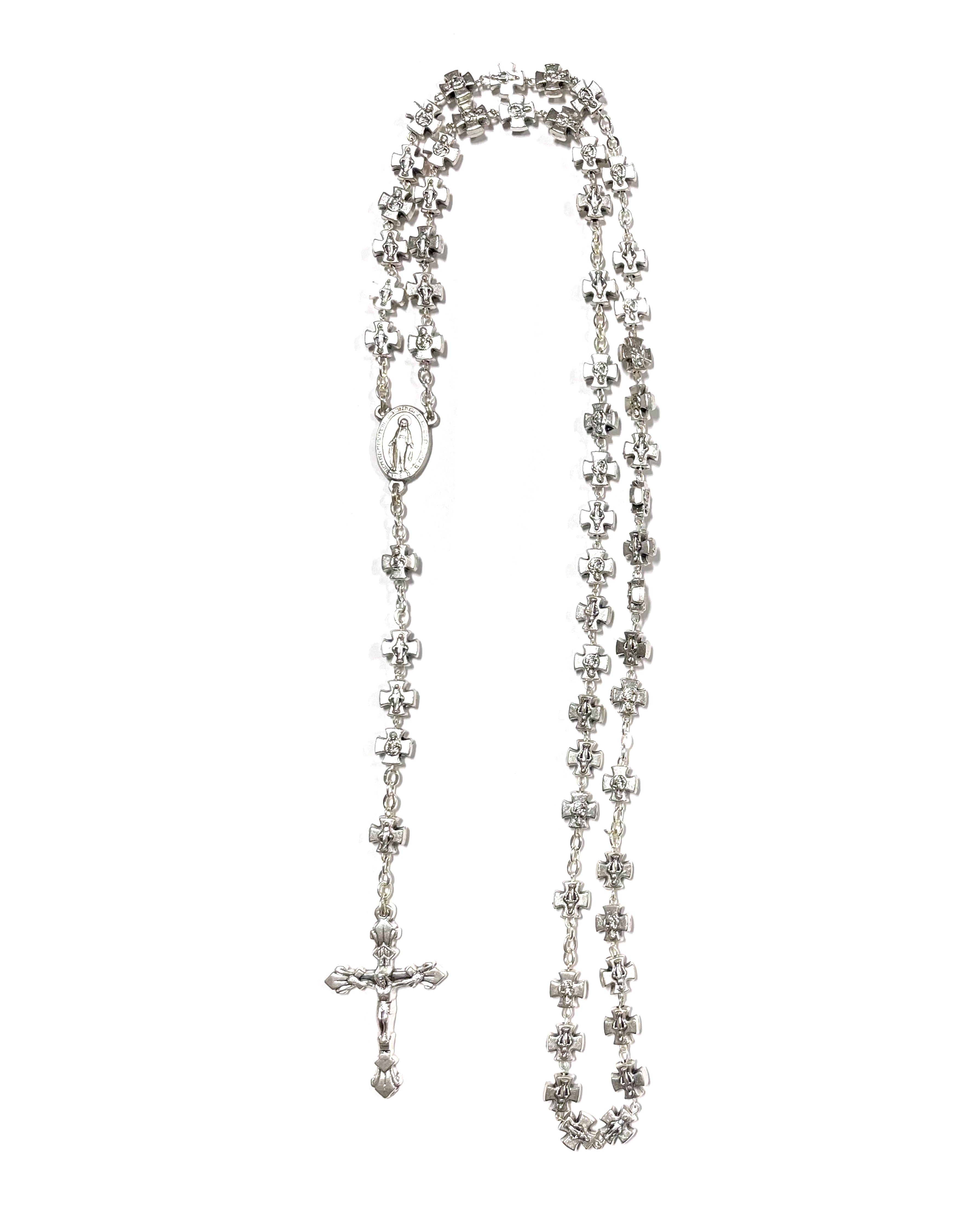 Rosary of the Miraculous medal with beads in form of crosses