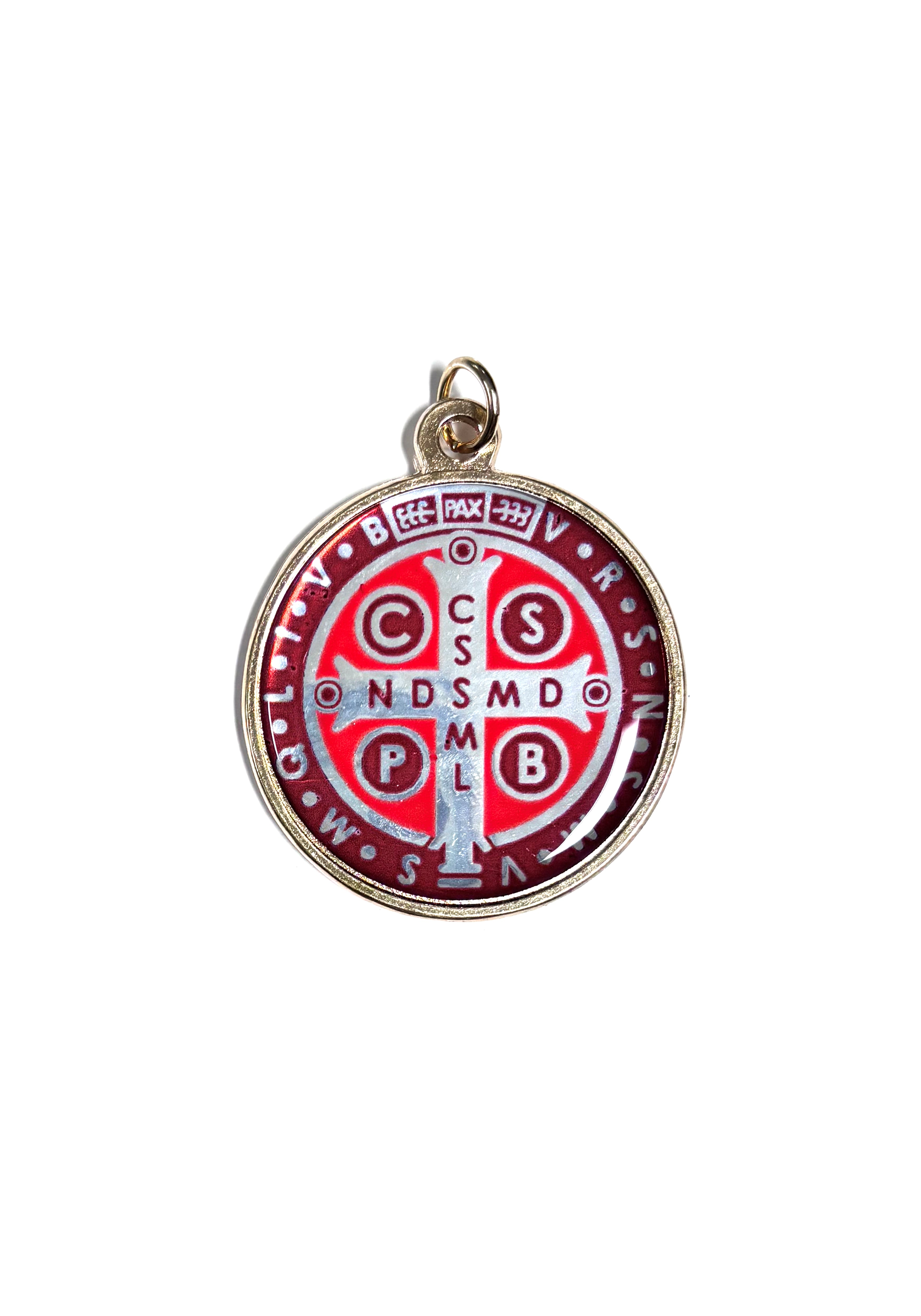 2" Saint Benedict red and gold medal
