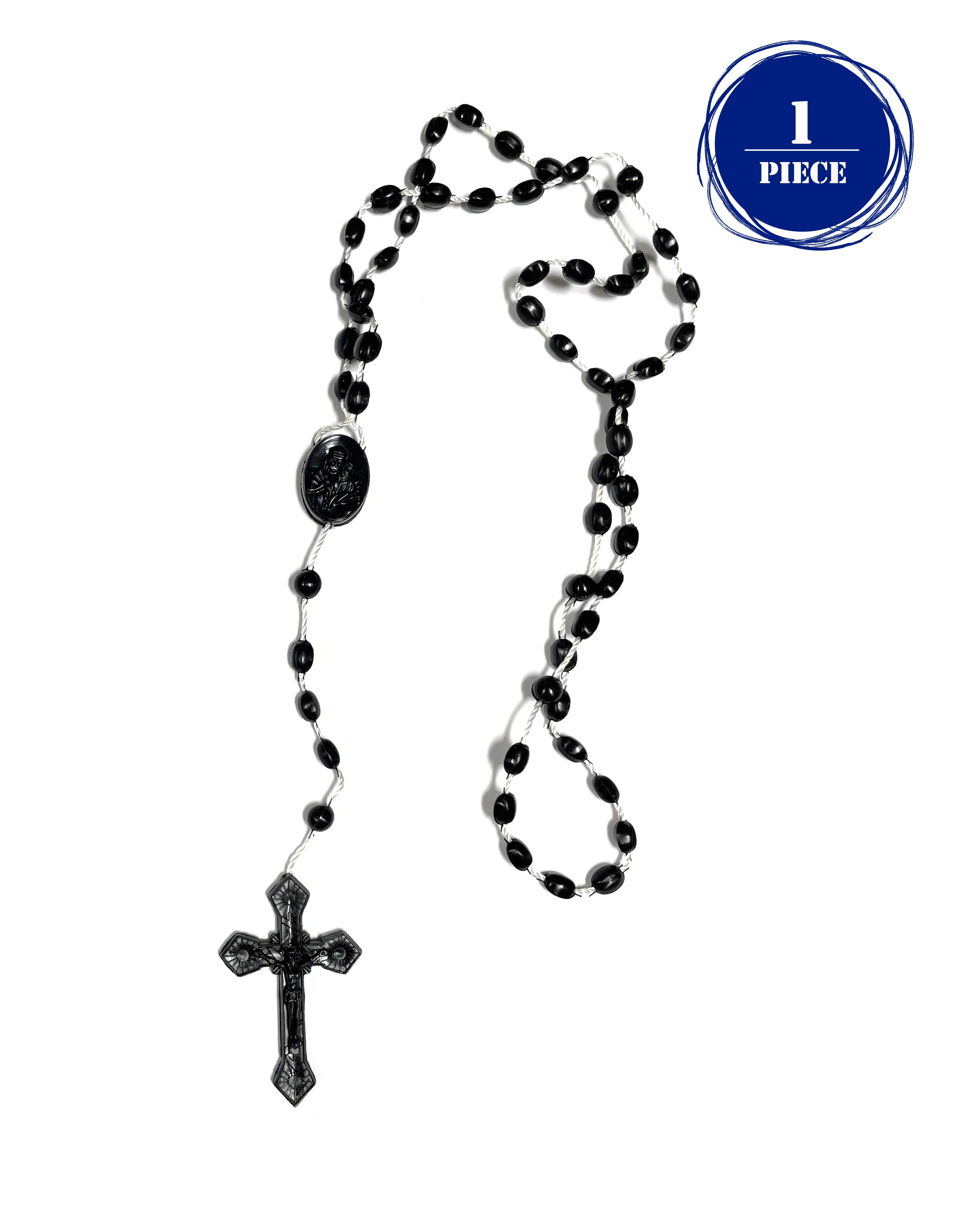 Plastic beads and cord rosary