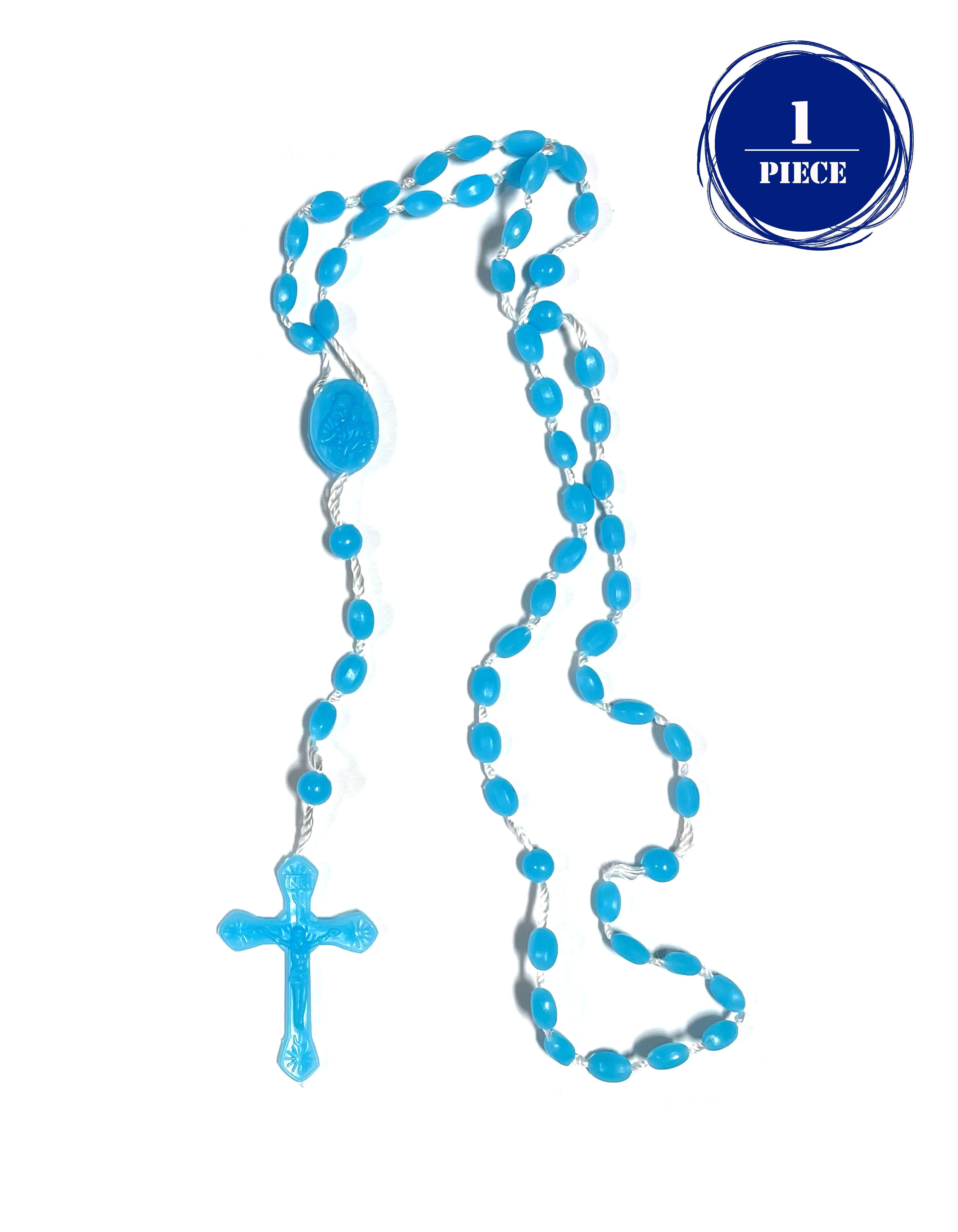 Plastic beads and cord rosary