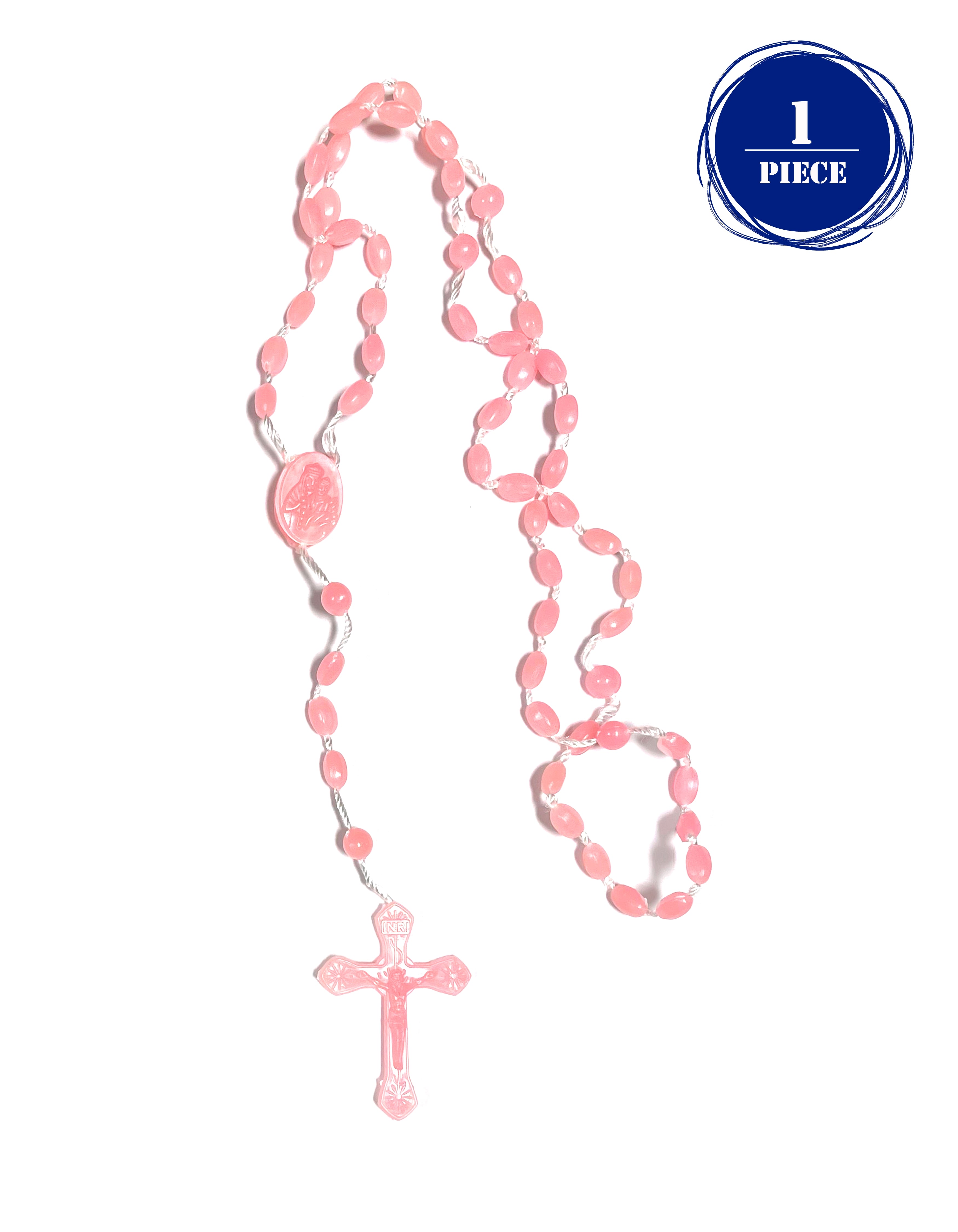 Plastic beads and cord rosary