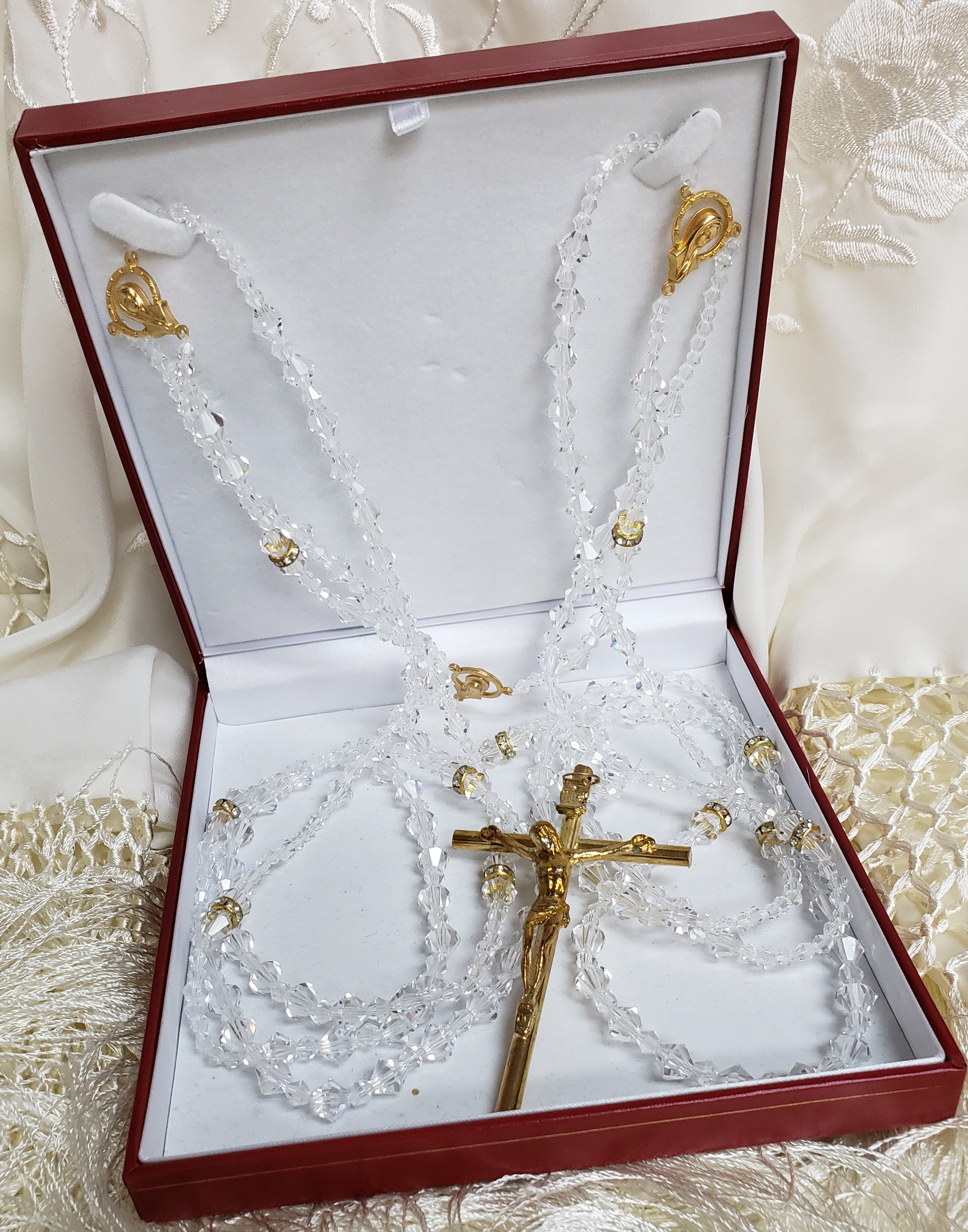 Gold Crystal Wedding Rosary Lasso - Lazo de Bodas de Cristal