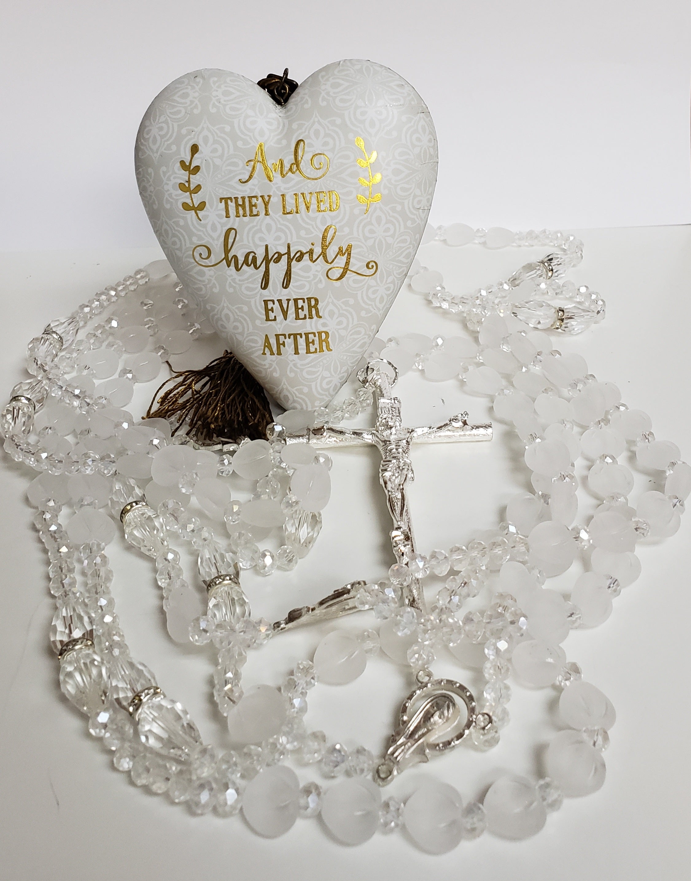 Silver Crystal Heart Wedding Lasso - Lazo de Bodas