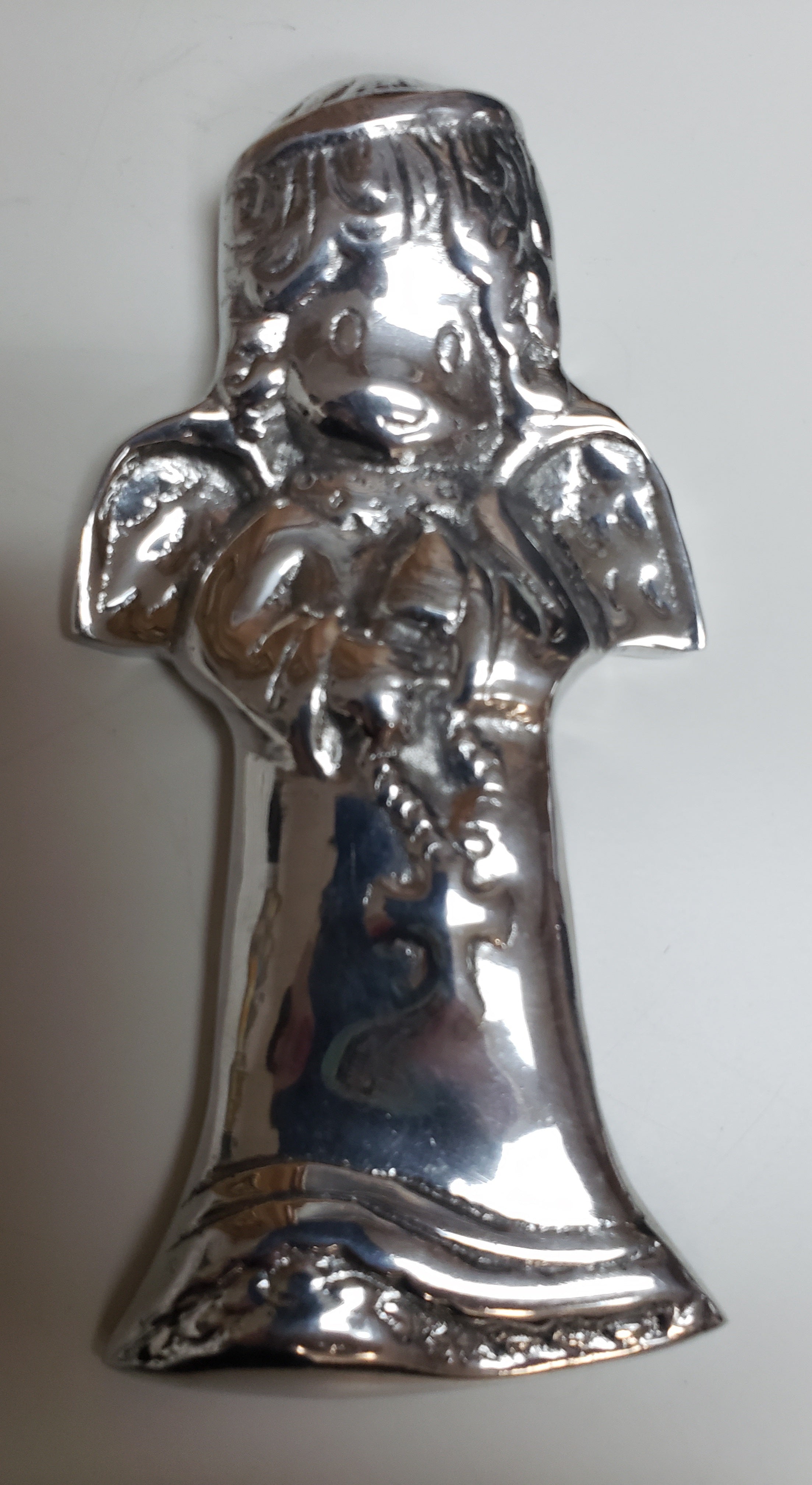 Pewter Angel with Rosary