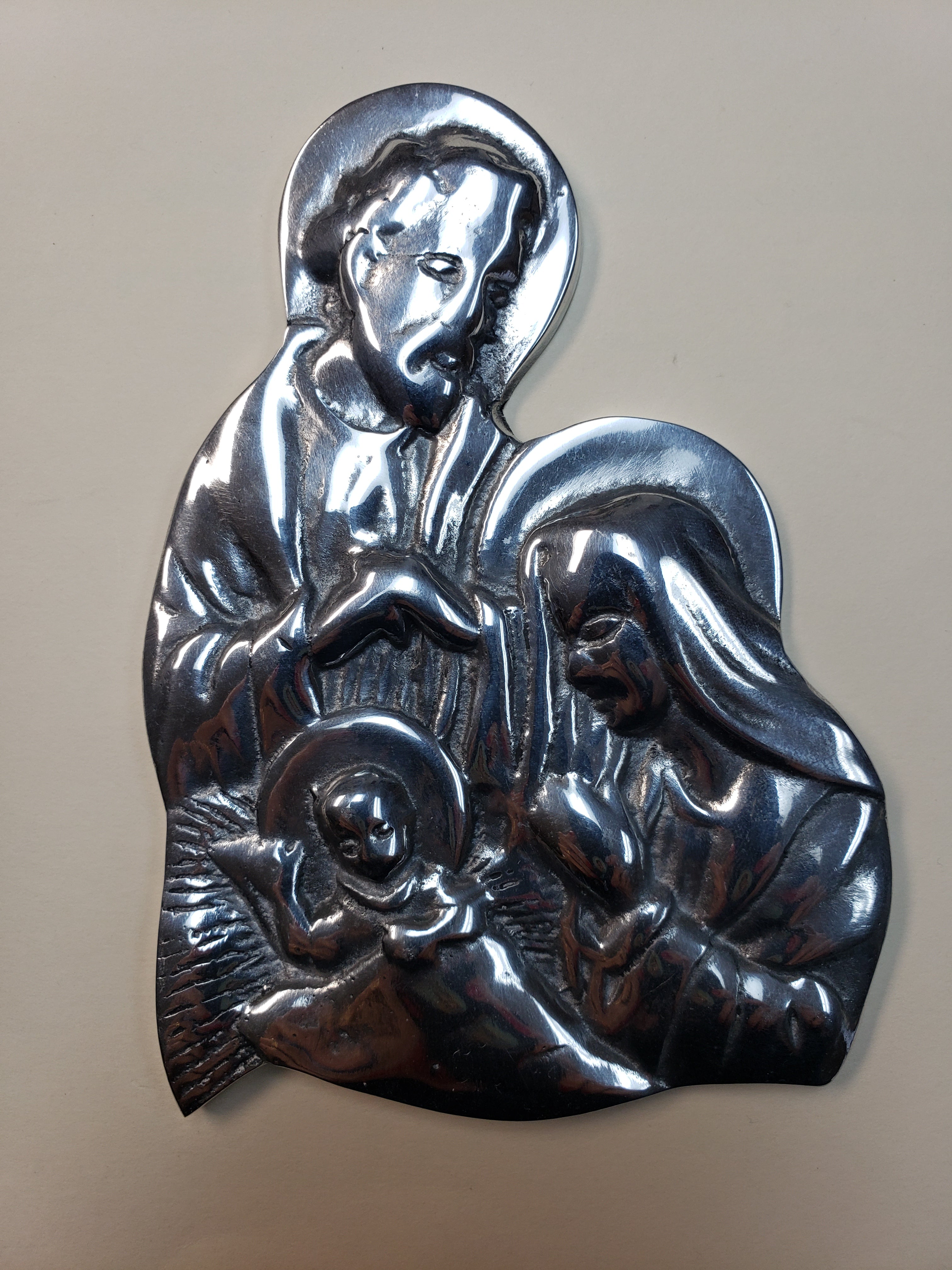 Holy Family Figurine Mary Joseph Jesus Pewter