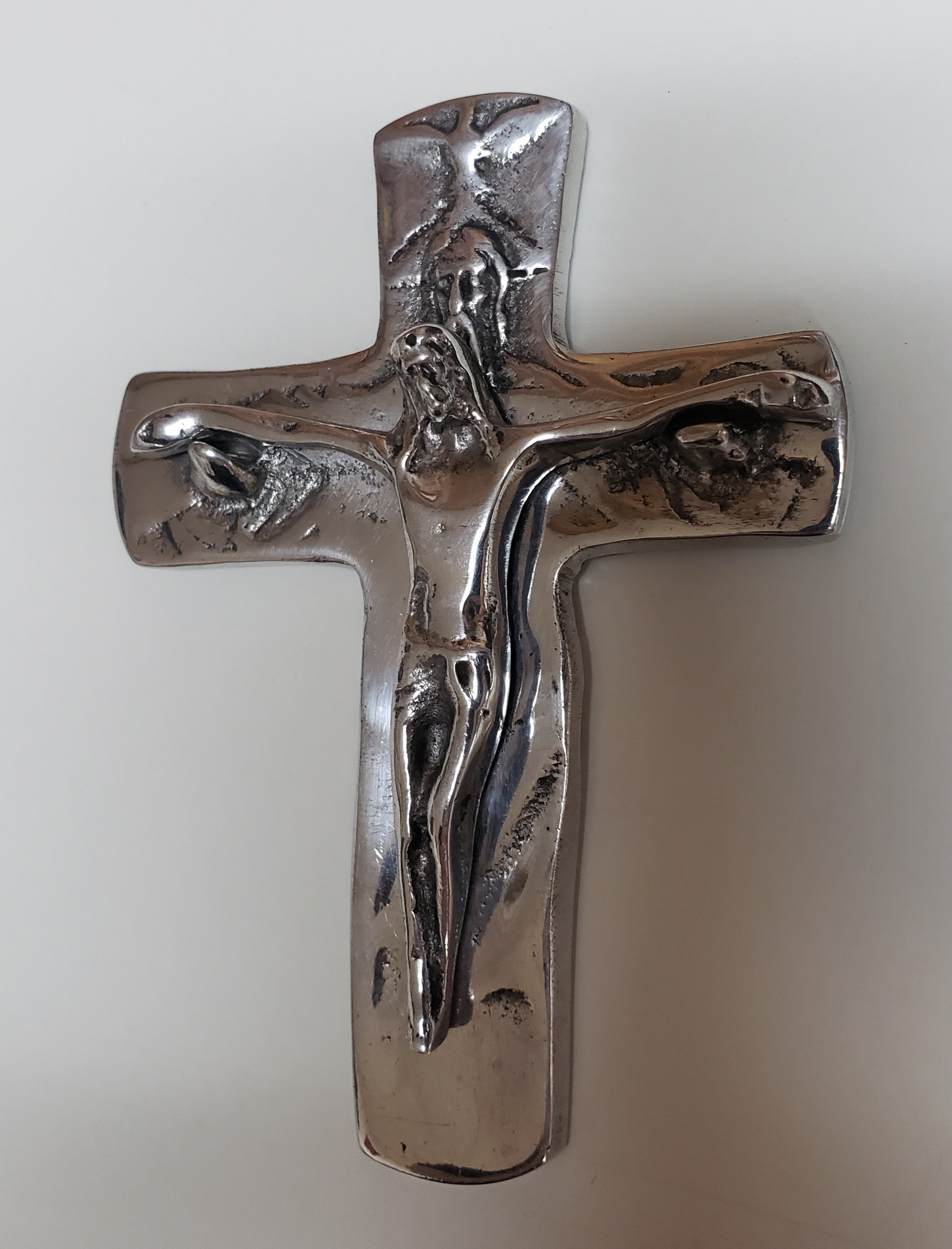 Mexican Pewter Cross Holy Trinity