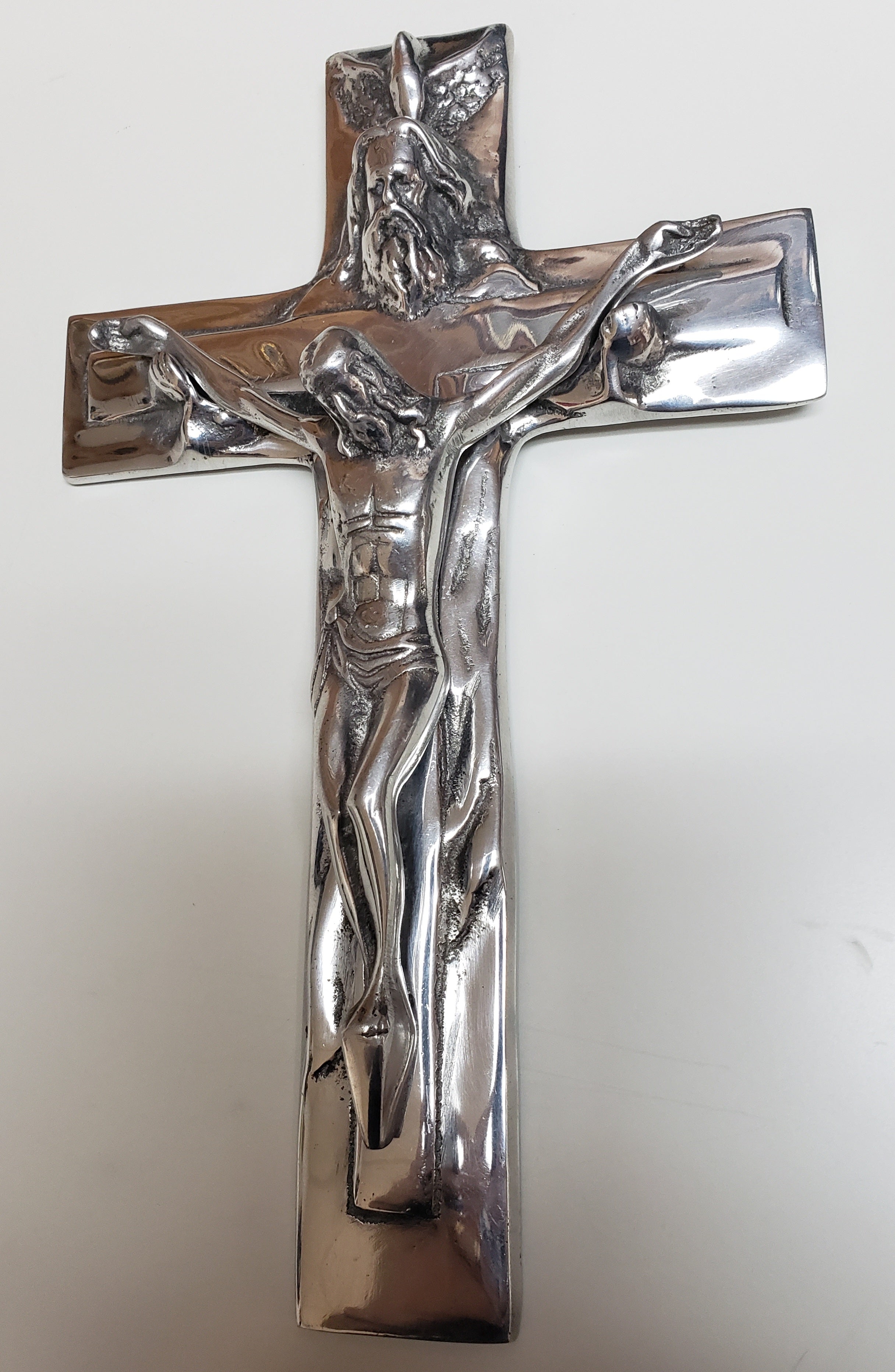 Mexican Pewter Cross Holy Trinity