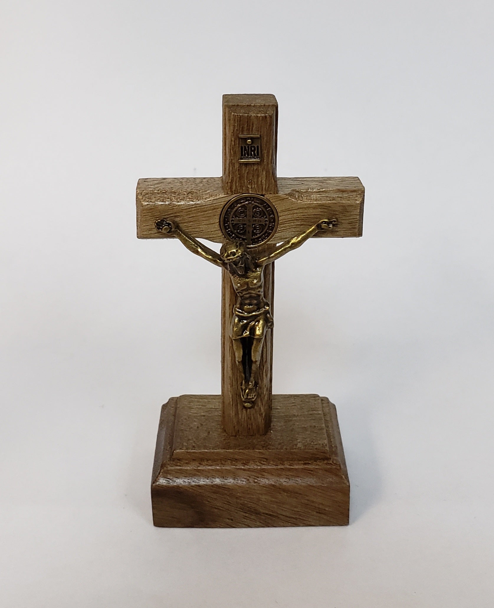St. Benedict Standing Wood Crucifix