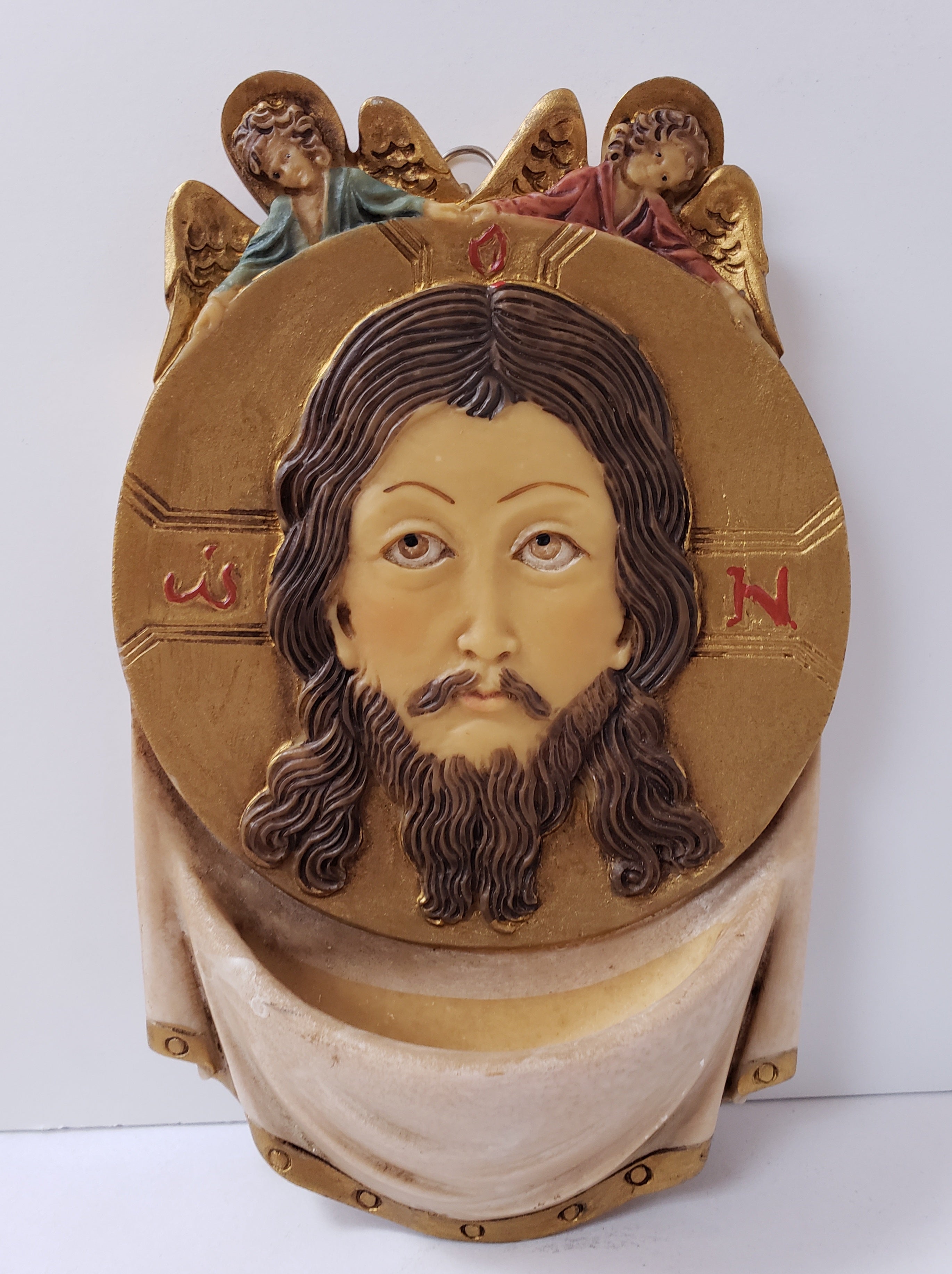 Holy Water Font Jesus Religious Catholic Wall Hanging  Made in Italy Hand Painted