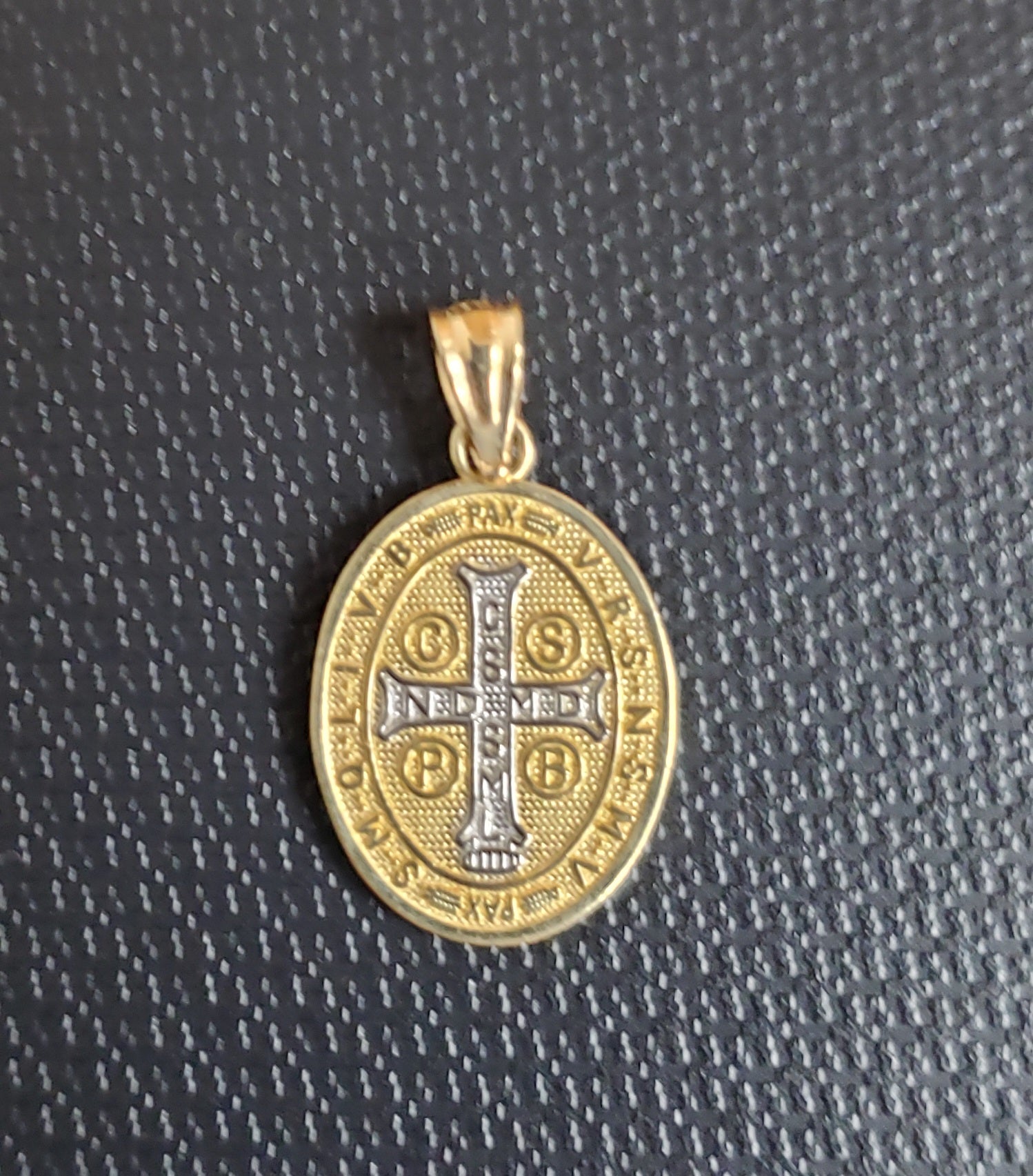 14K Gold St Benedict Medal Oval Medal