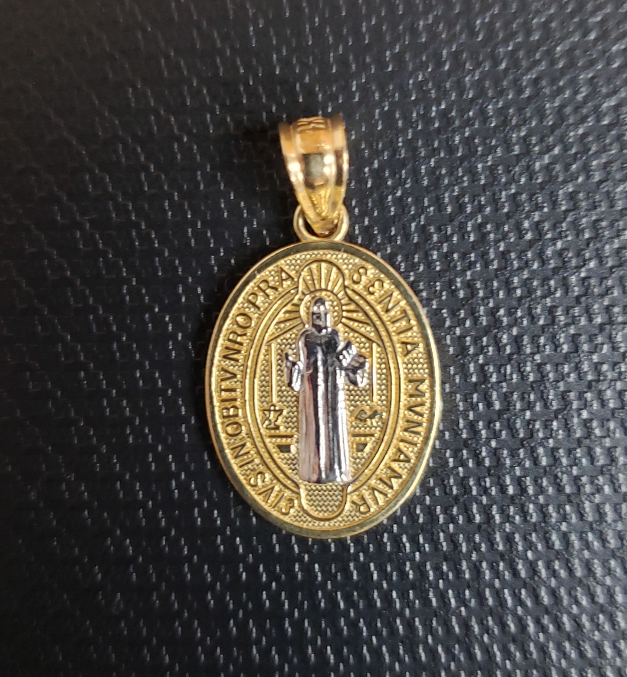 14K Gold St Benedict Medal Oval Medal