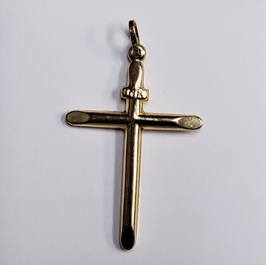 14 K Gold  Plain Crucifix Pendant