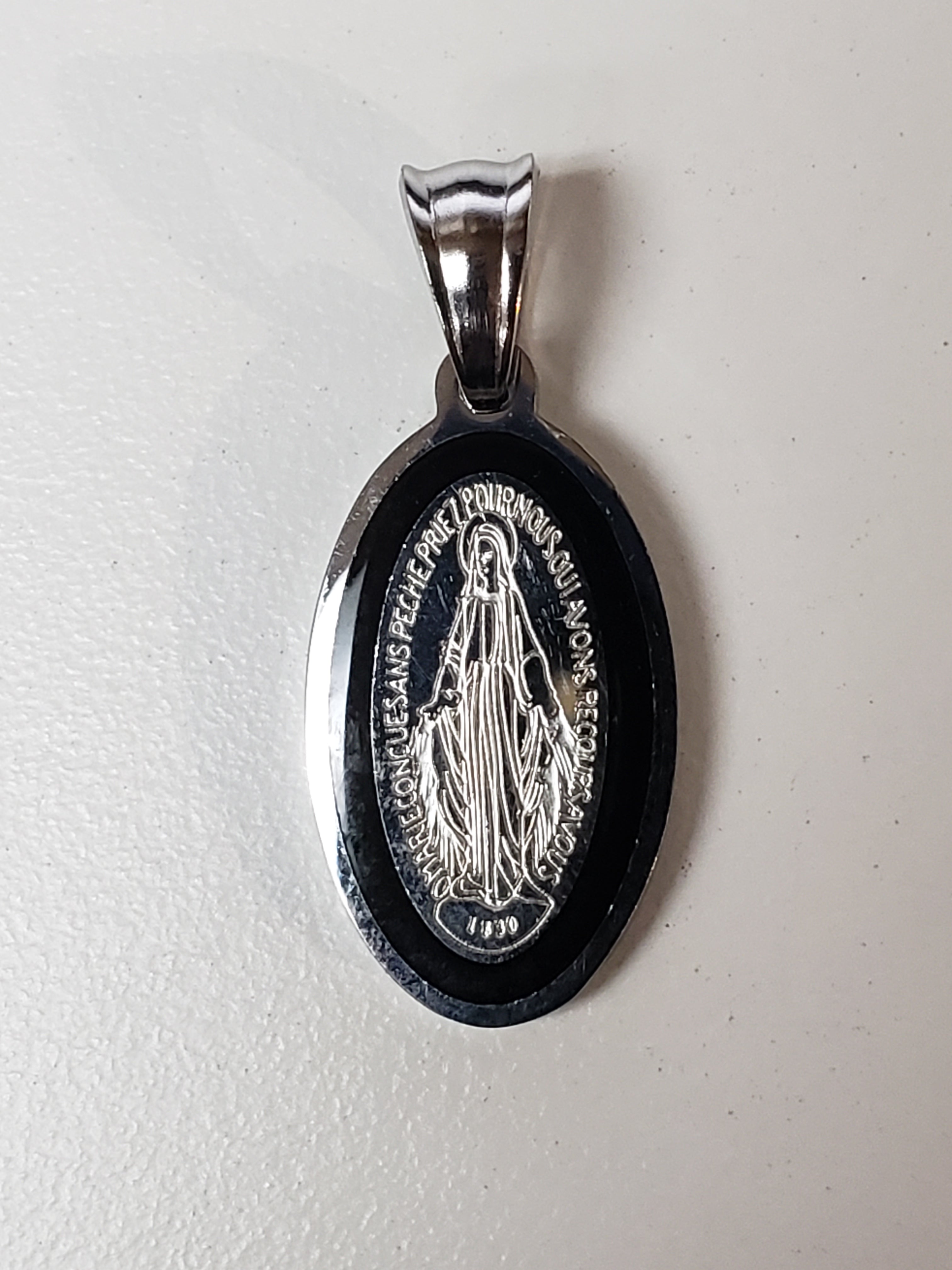 Our Lady of Grace Enamel Color Medal- Stainless Steel