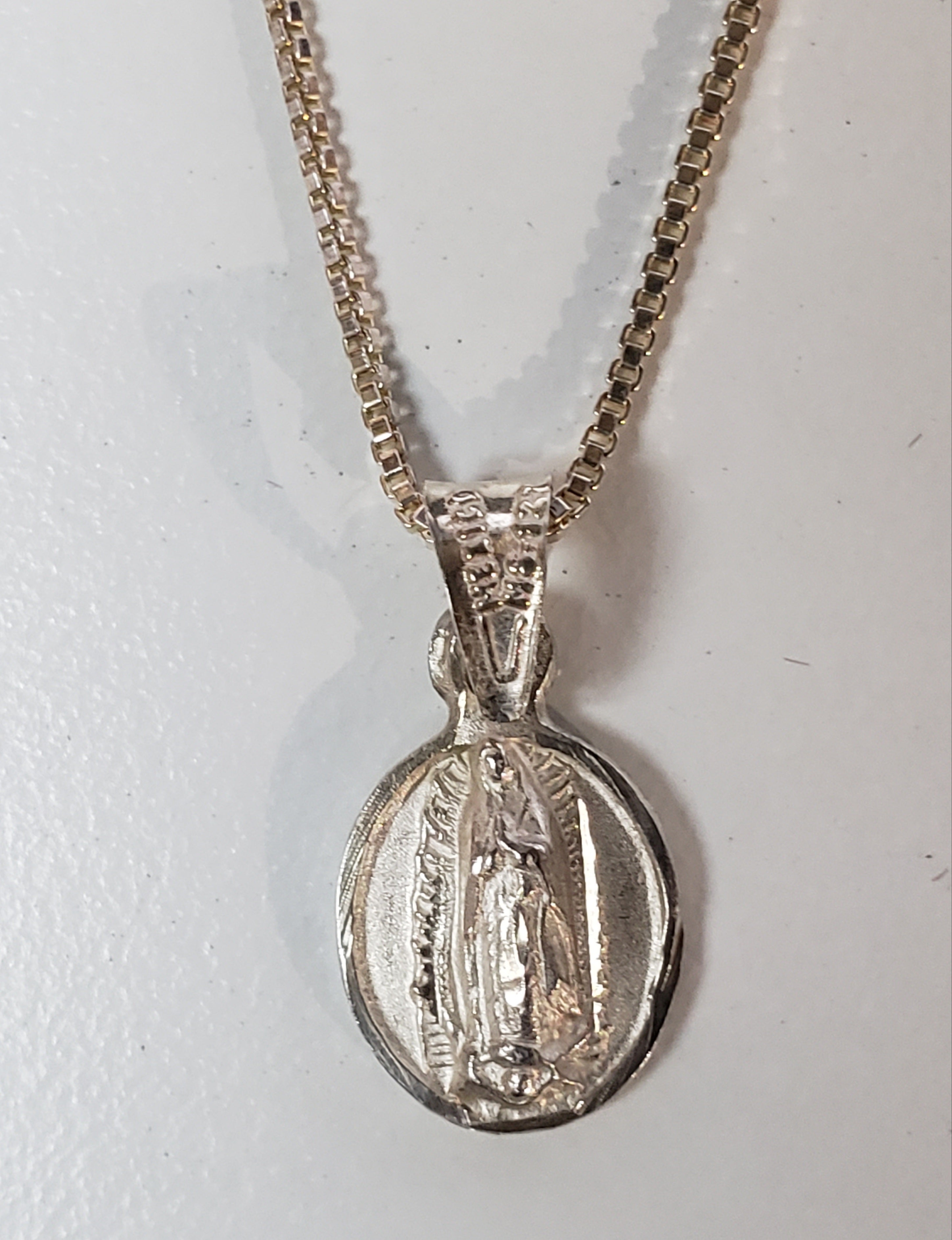 Silver Guadalupe Pendant Necklace