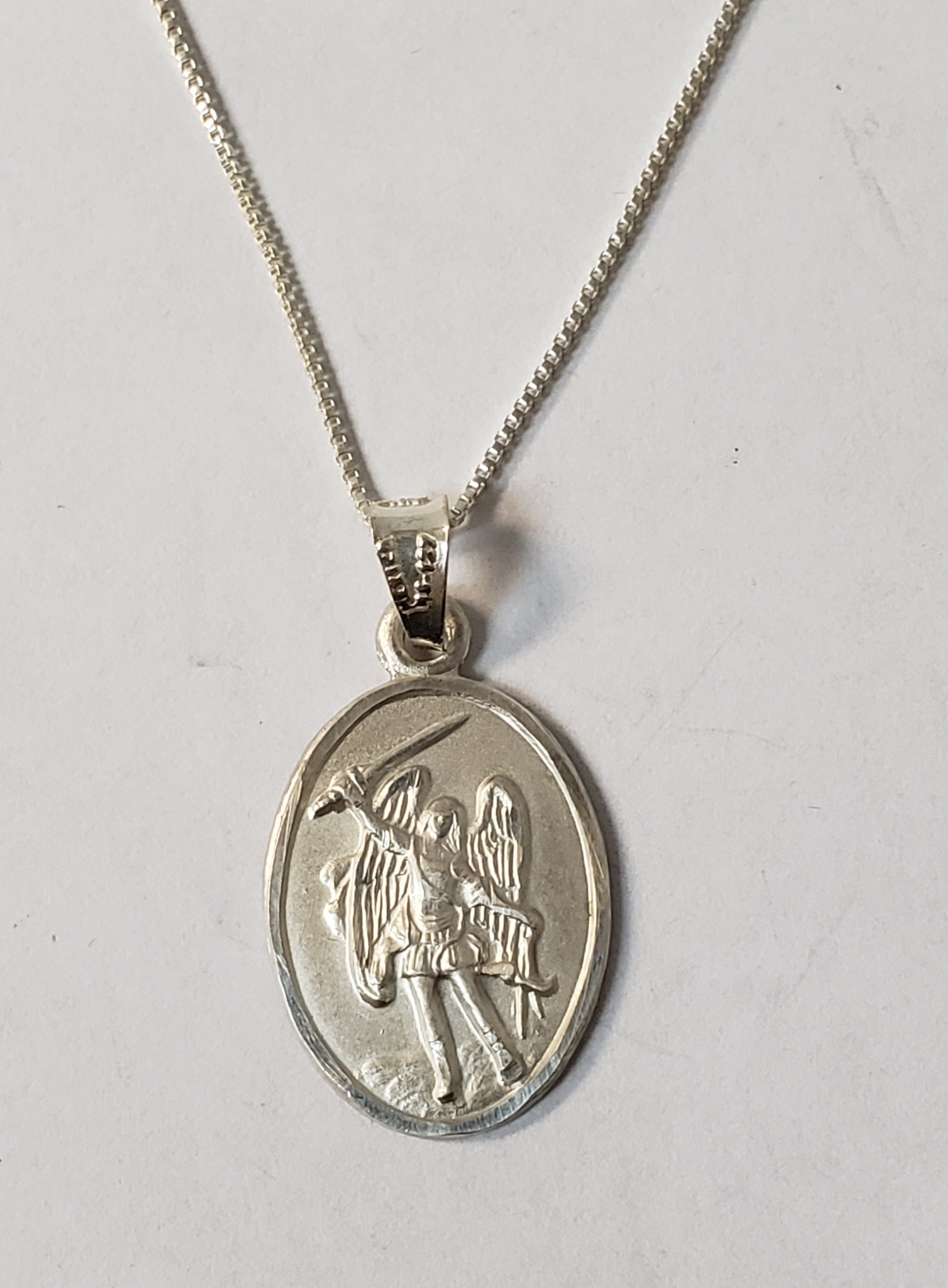 Necklace Silver  Medal St Michael Archangel