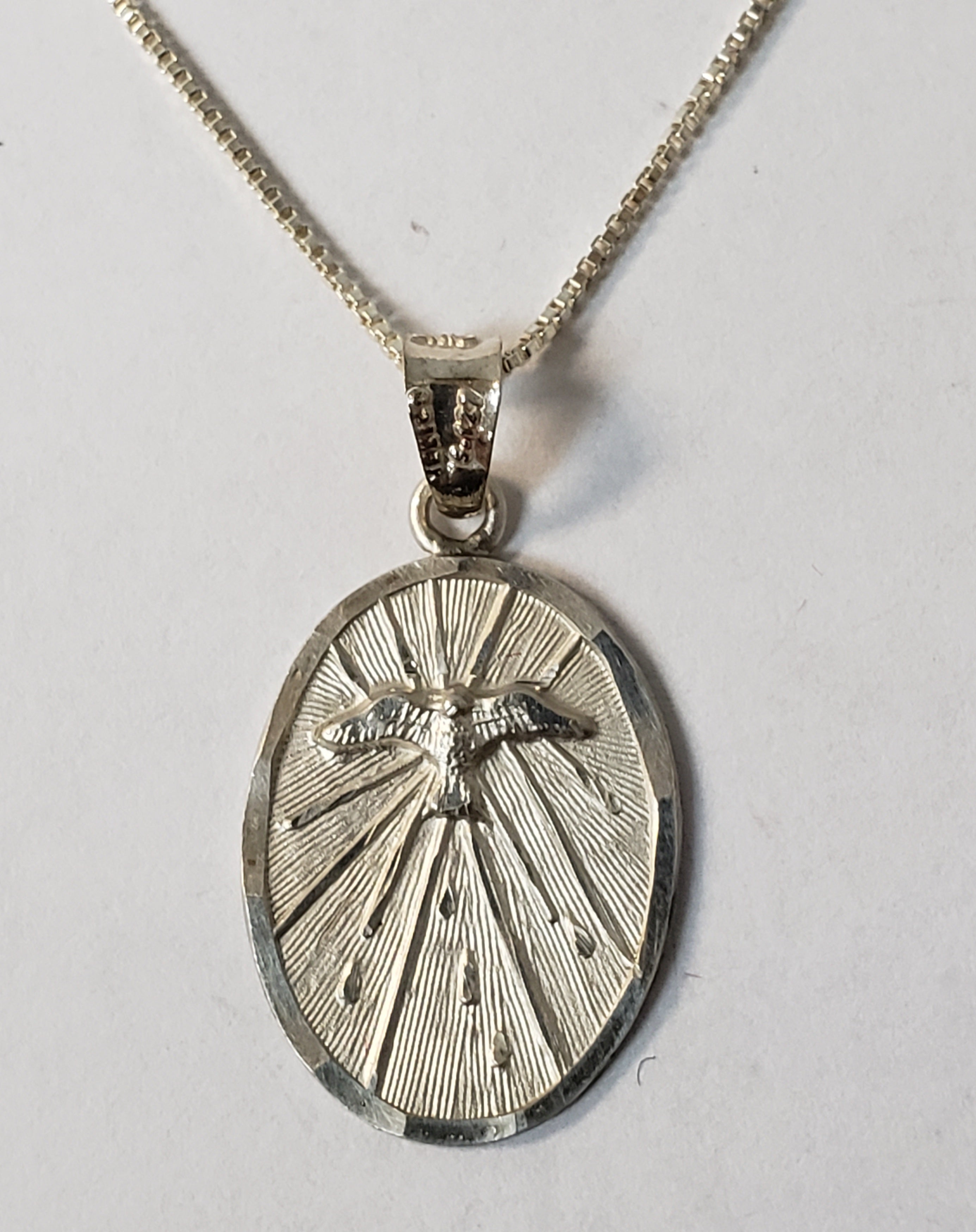 Necklace Silver Medal Holy Spirit