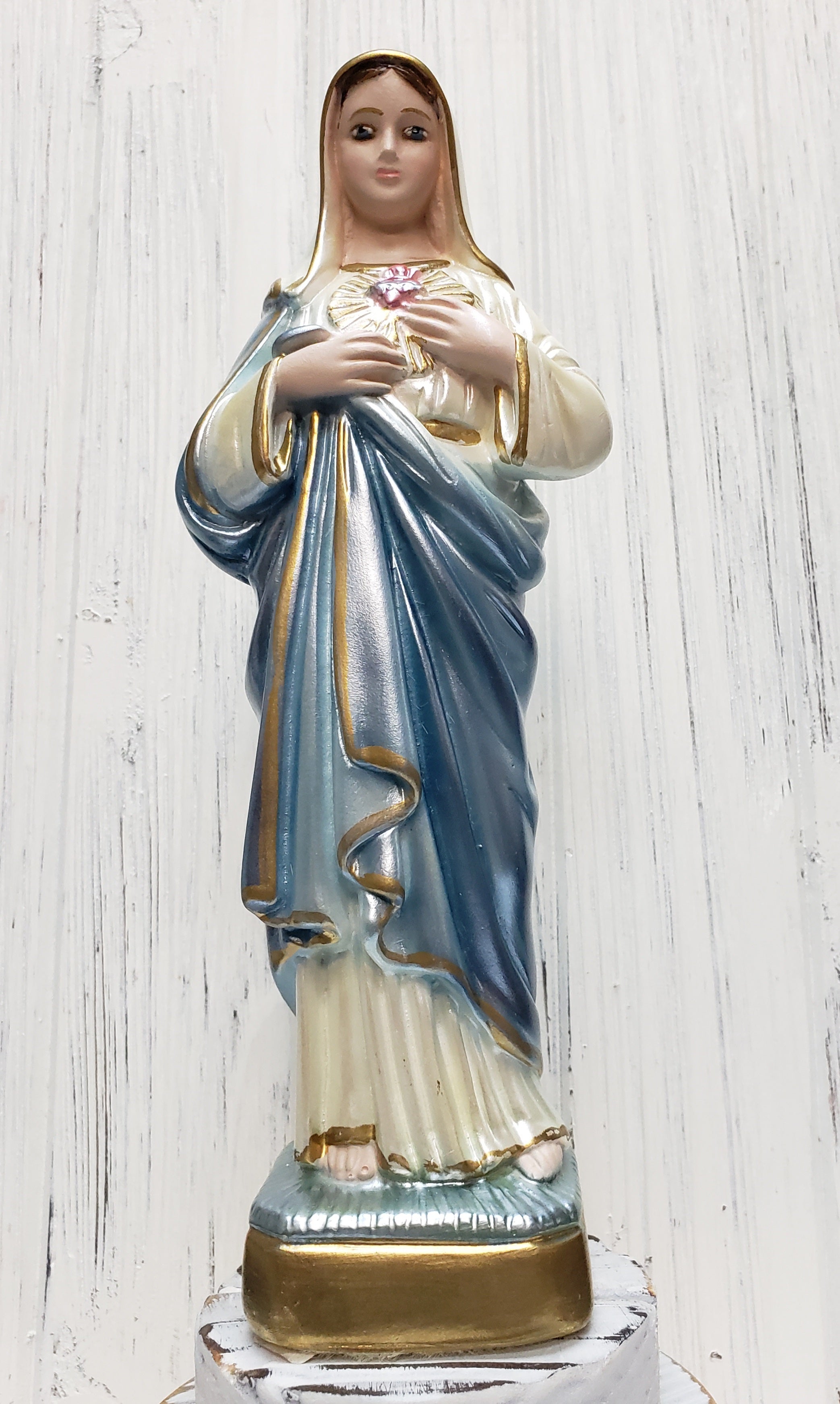 8" Pearl Immaculate of the Virgin Mary- Hand Painted in Italy - Our Tuscany Collection