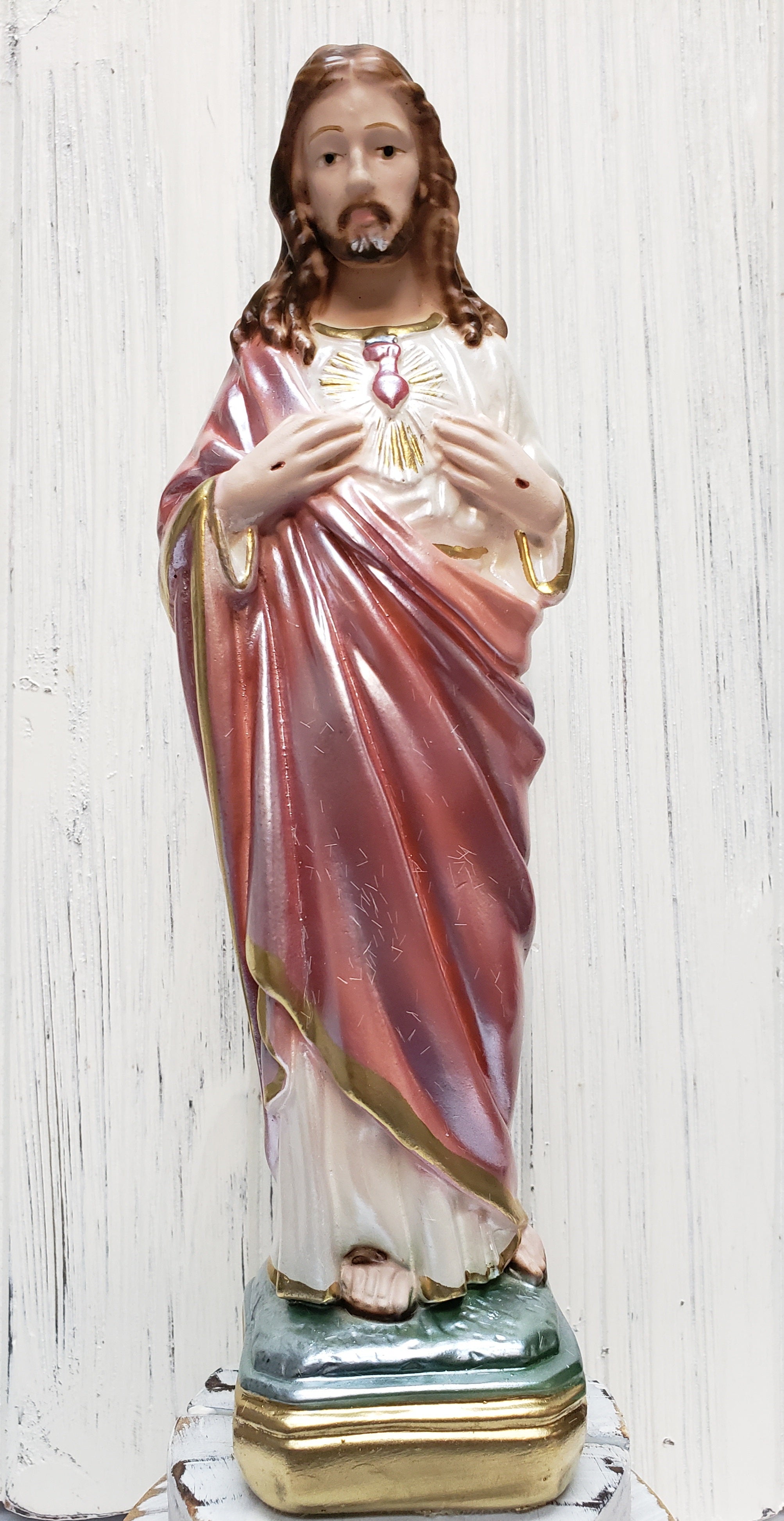 Pearl Sacred Heart of Jesus Statue - Hand Painted in Italy - Our Tuscany Collection