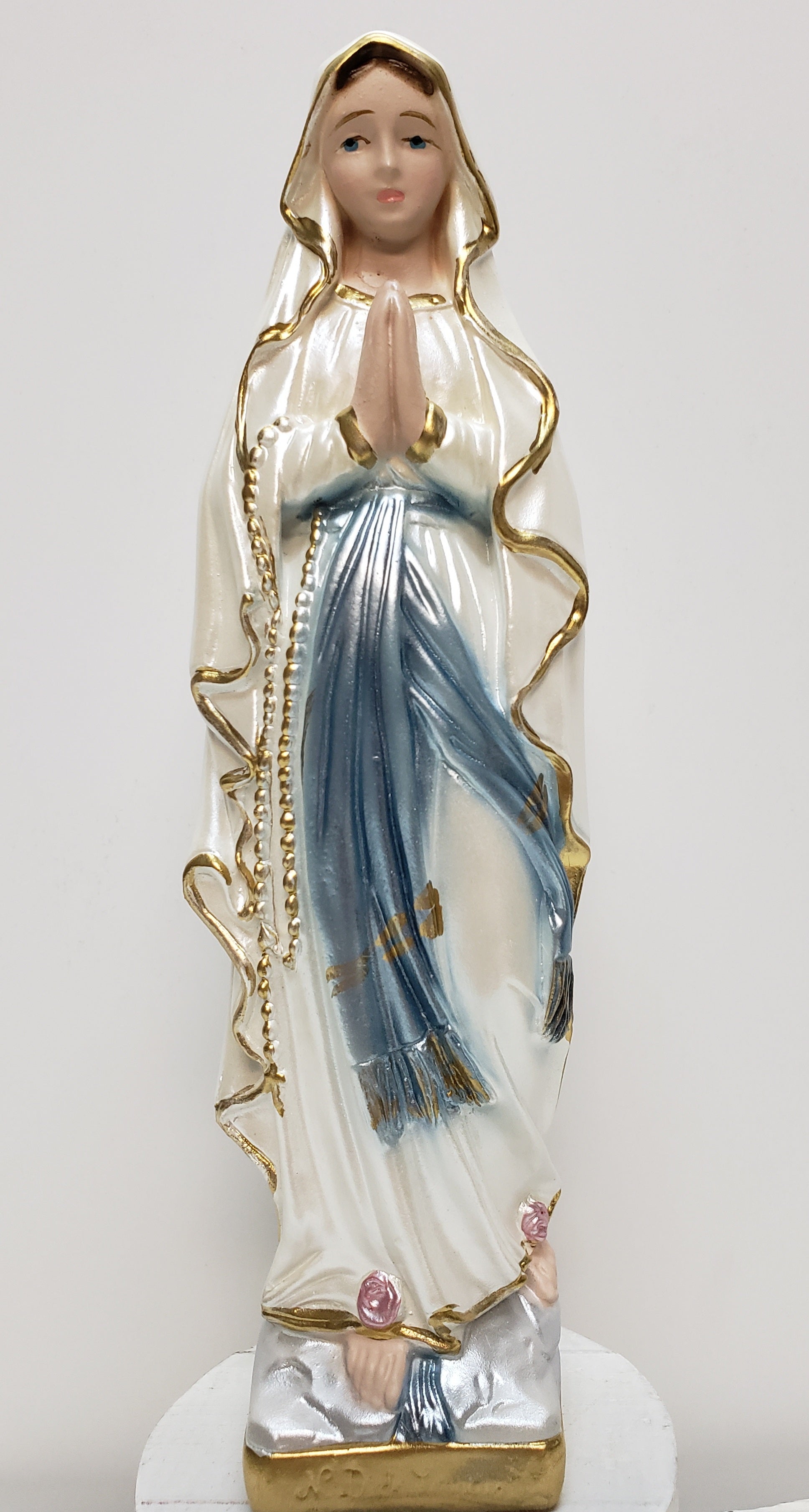 8" Pearl Our Lady of Lourdes - Hand Painted in Italy - Our Tuscany Collection