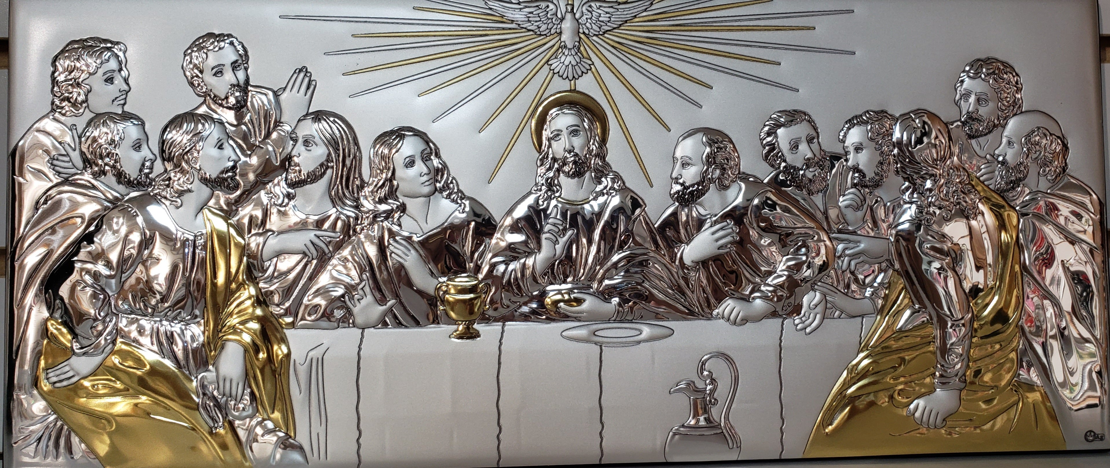 Silver Last Supper 15" X 6.5"