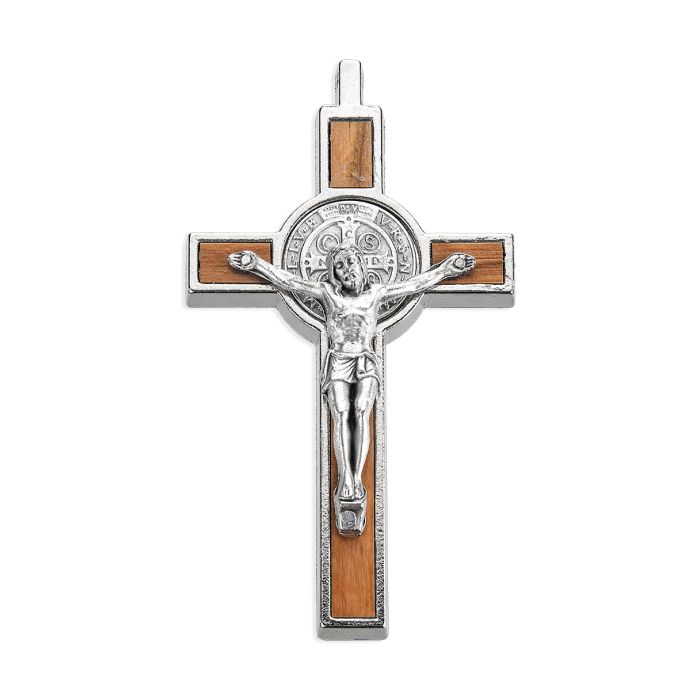 3 " St Benedict Crucifix with Wood Laminate Inlay
