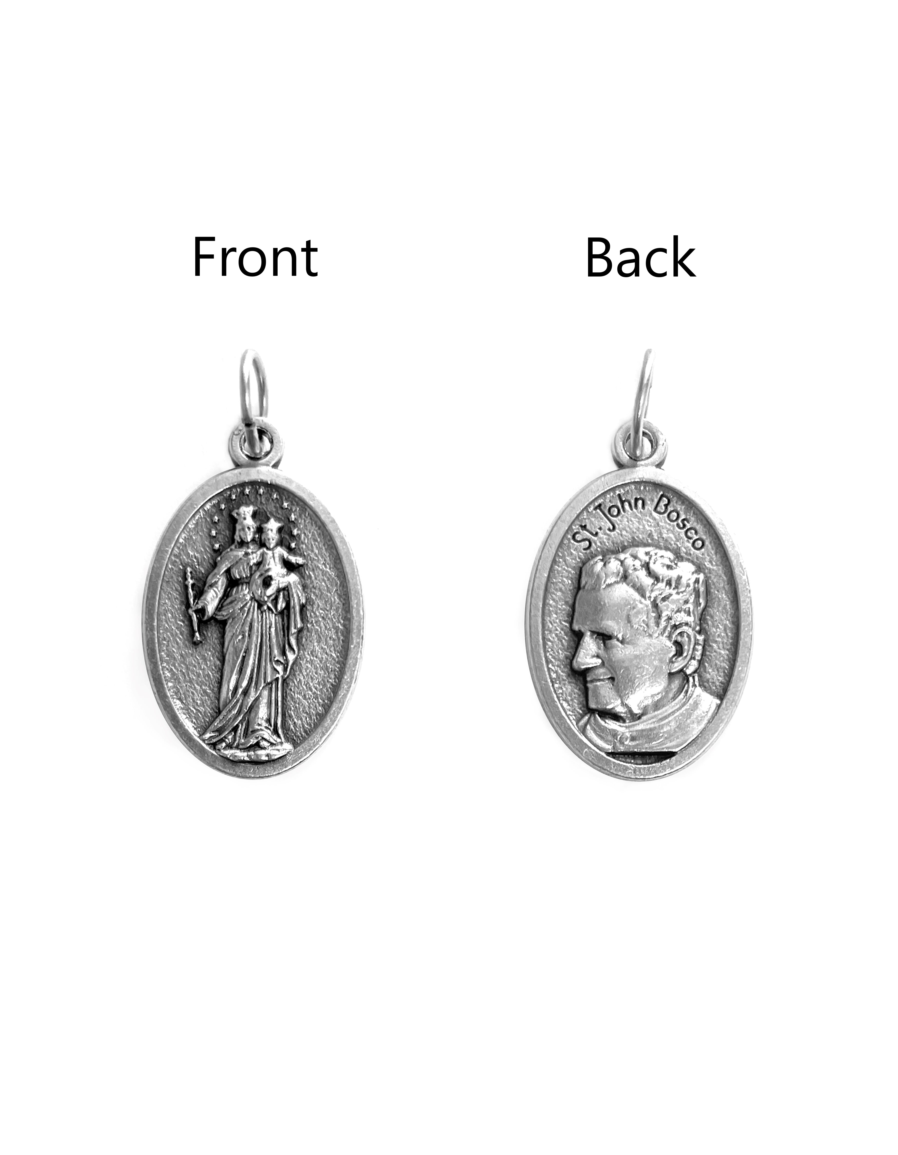 Saints Medals in oxidized silver made in Italy 1.0" x 0.7"