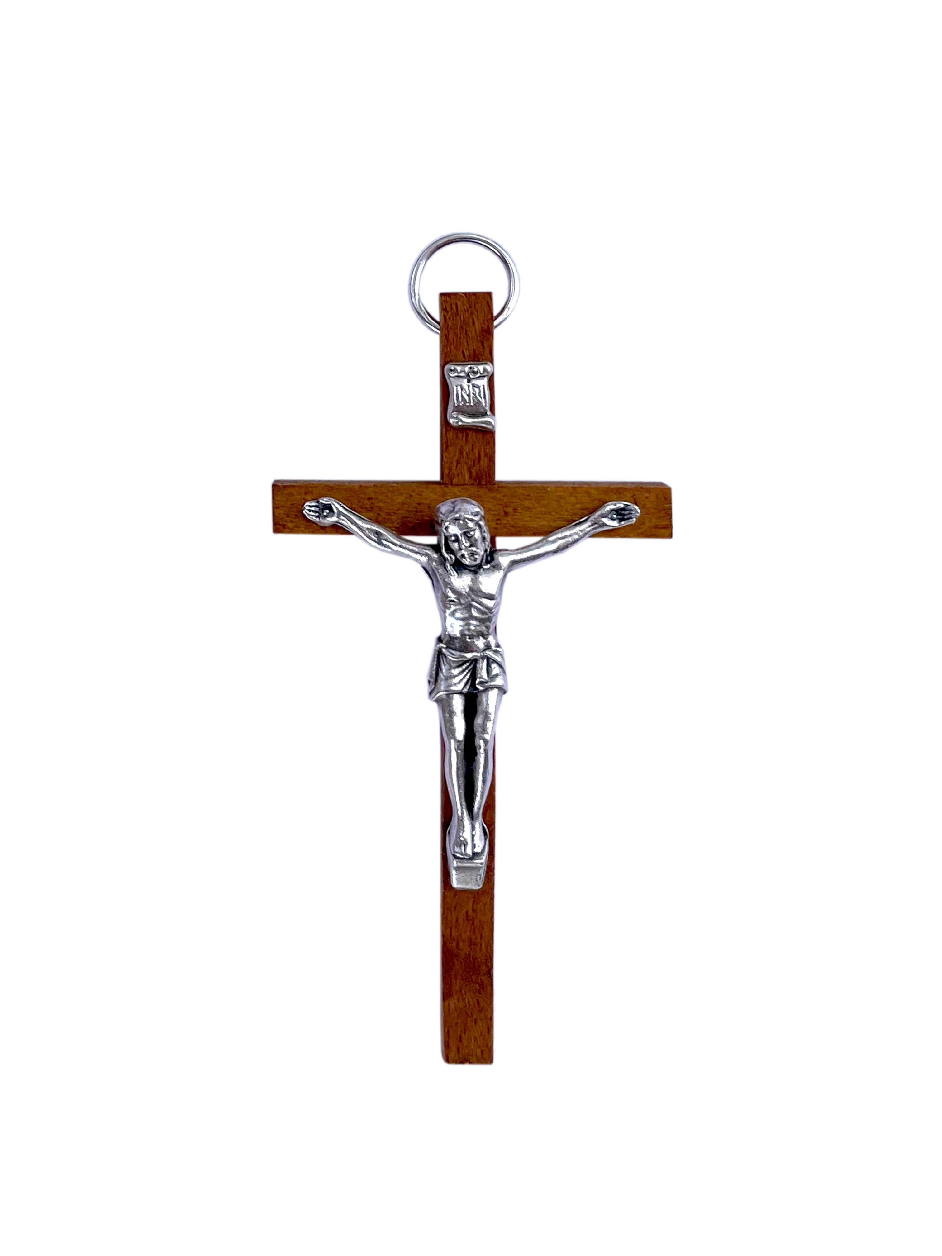 Hardwood Crucifix, Dark Brown 3.2"