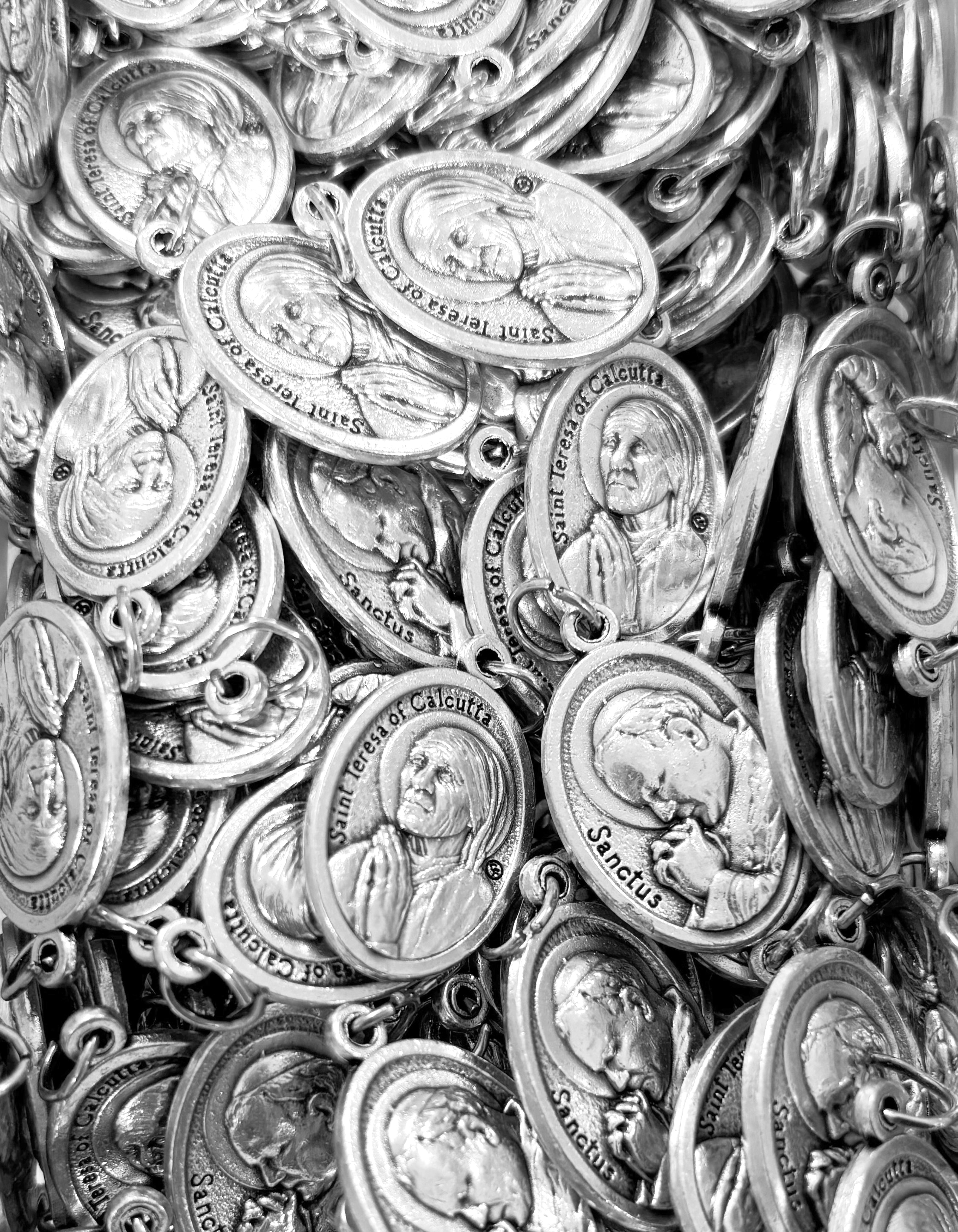 Pack of 12 Saints Medals in oxidized silver made in Italy 1.0" x 0.7"