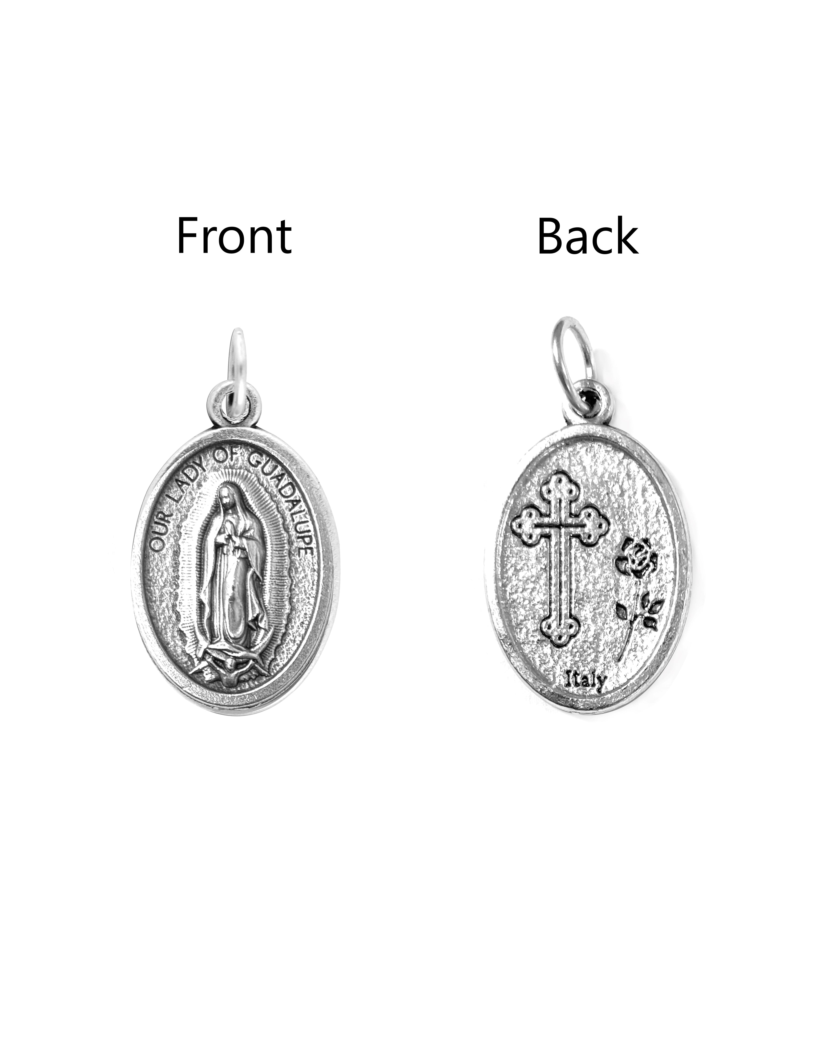 Saints Medals in oxidized silver made in Italy 1.0" x 0.7"