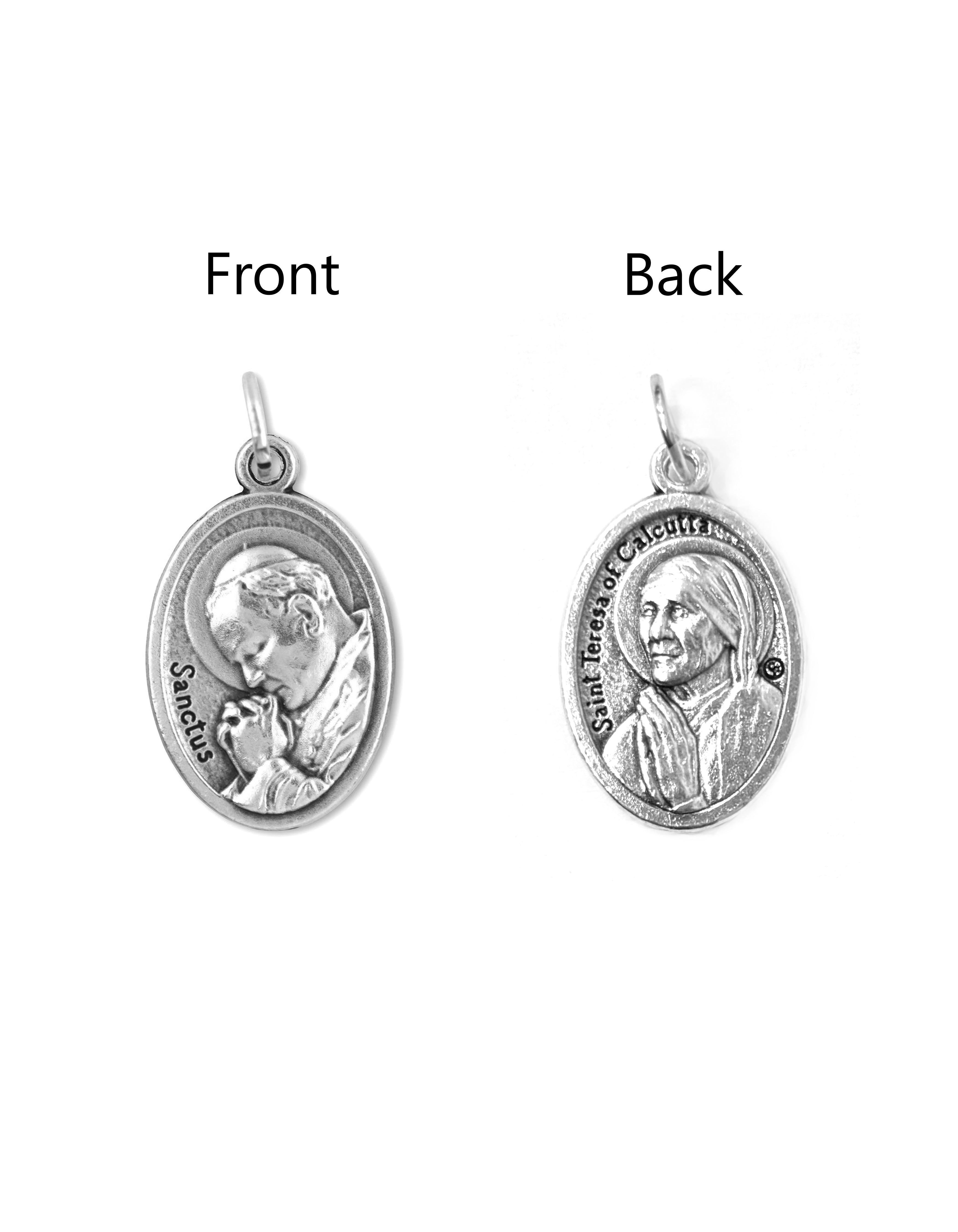 Saints Medals in oxidized silver made in Italy 1.0" x 0.7"