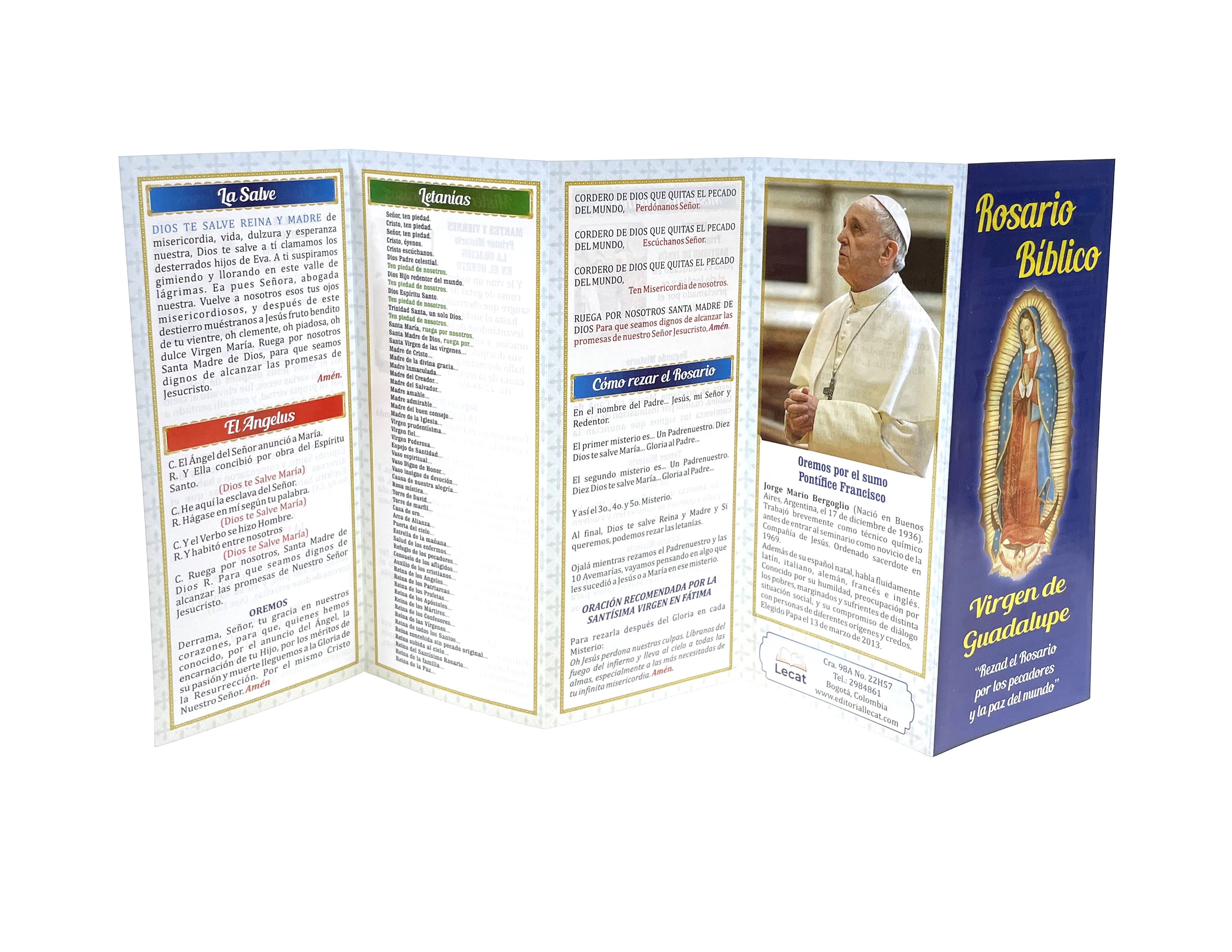 Plegable Rosario Bíblico Virgen de Guadalupe