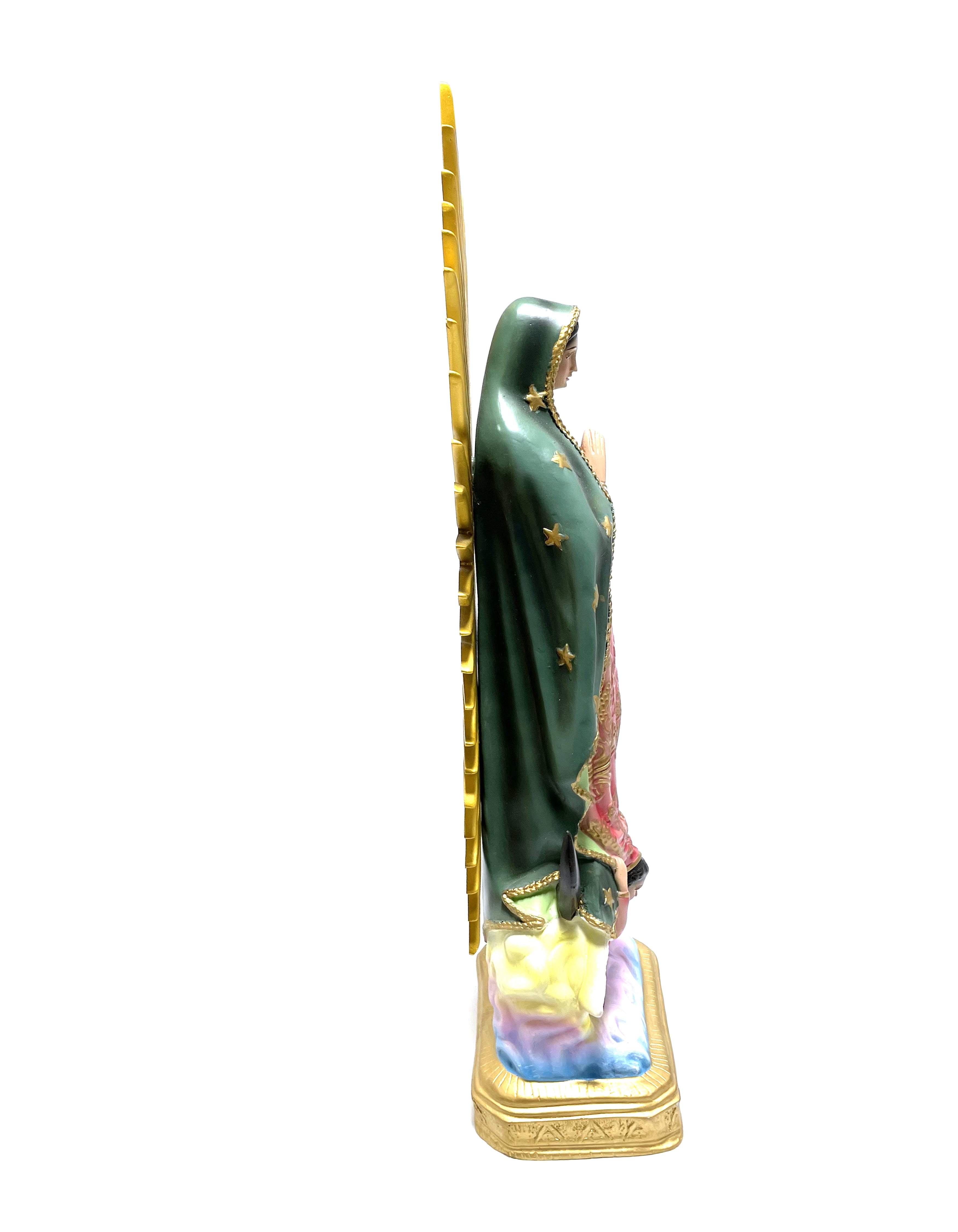 Religious statue of Our Lady of Guadalupe 23" height with gold rays