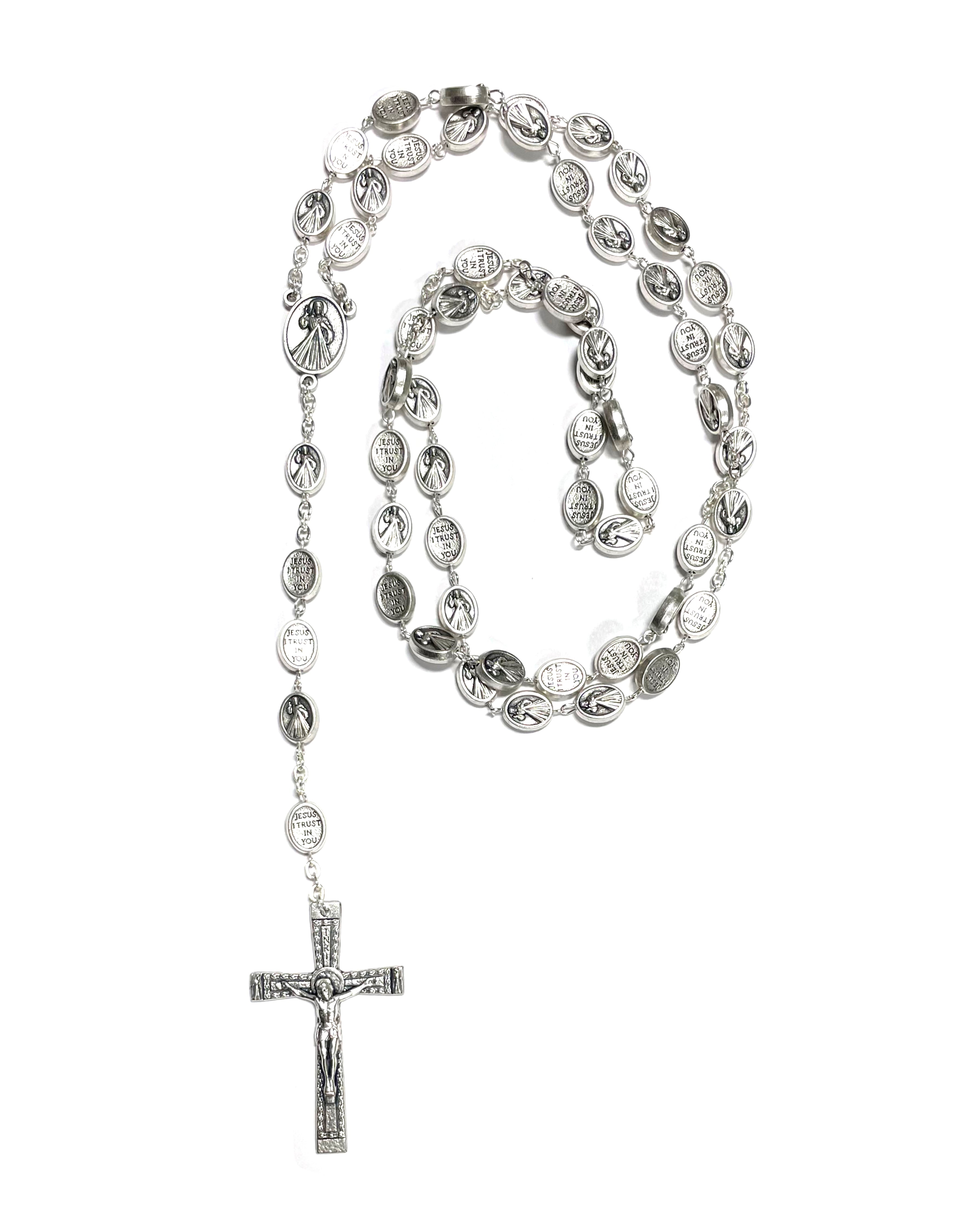 Rosary with Divine Mercy medals beads