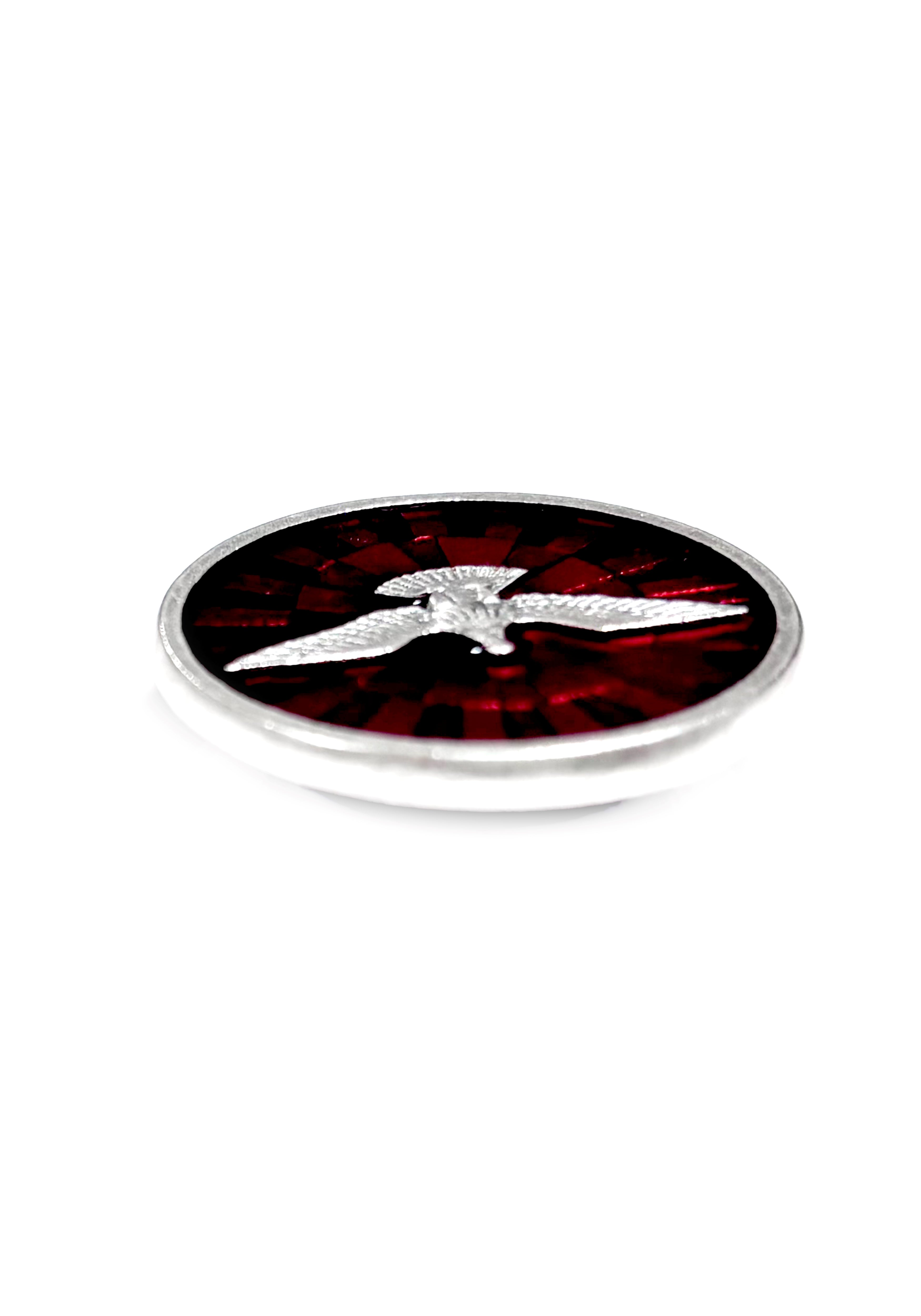 Holy Spirit red enamel round medal magnet
