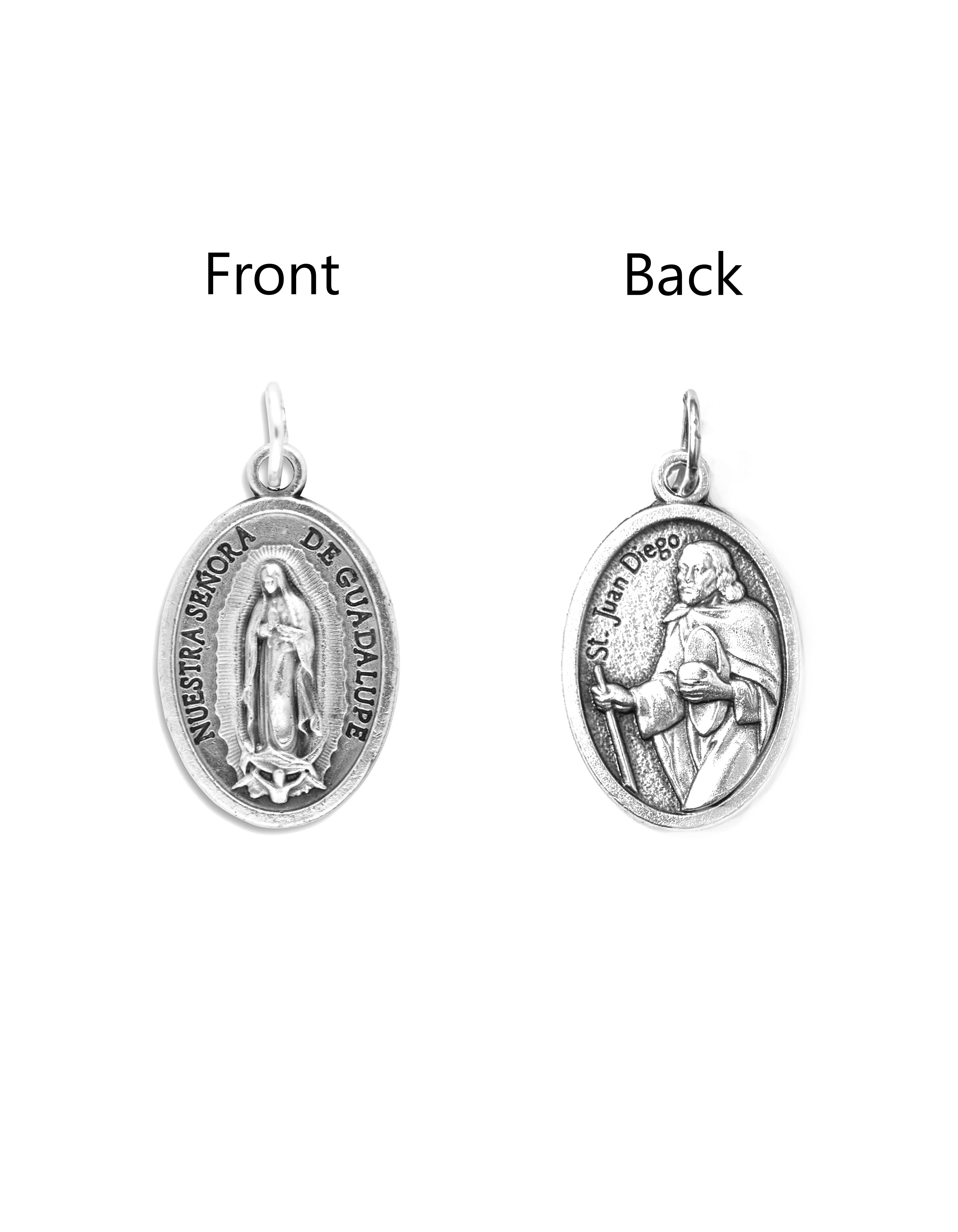 Saints Medals in oxidized silver made in Italy 1.0" x 0.7"