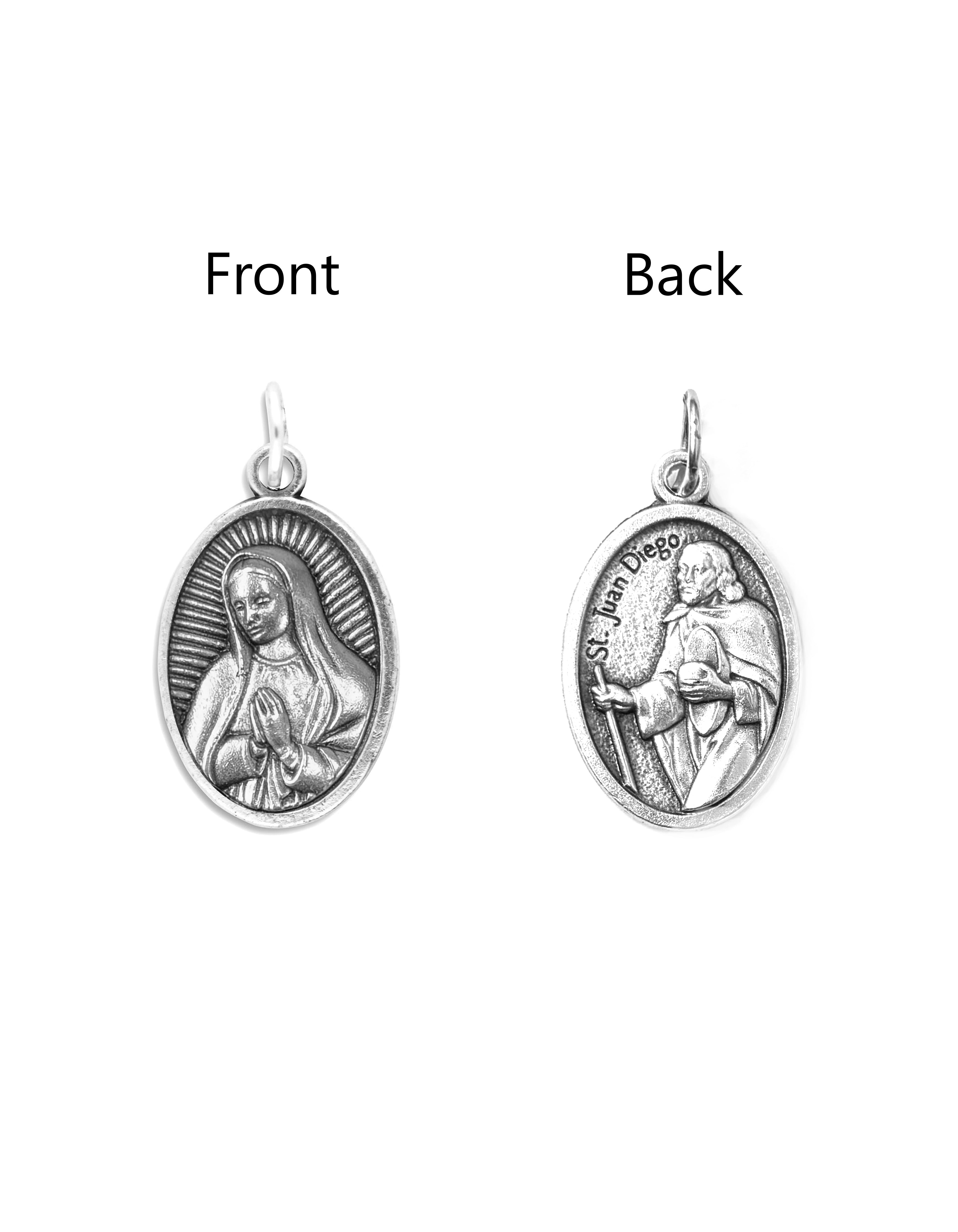 Saints Medals in oxidized silver made in Italy 1.0" x 0.7"